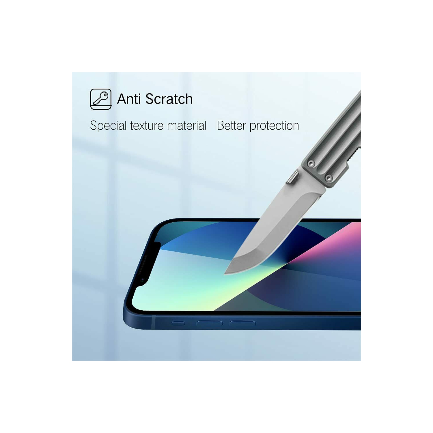 For iPhone 13 Screen Protector Tempered Glass Screen Protector Guard - Case Friendly