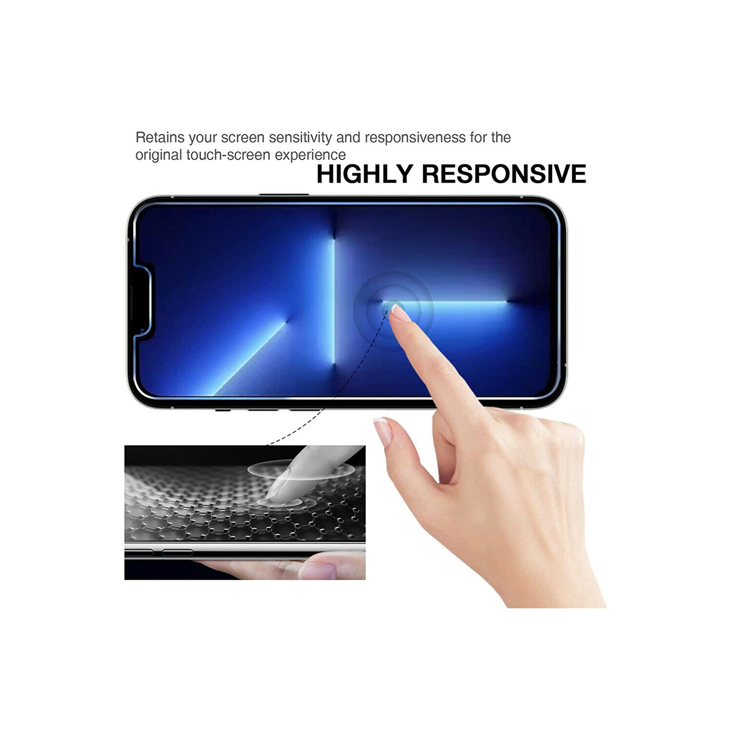 Apple iPhone 13 Pro Max Screen Protector Tempered Glass Screen Protector Guard - Case Friendly