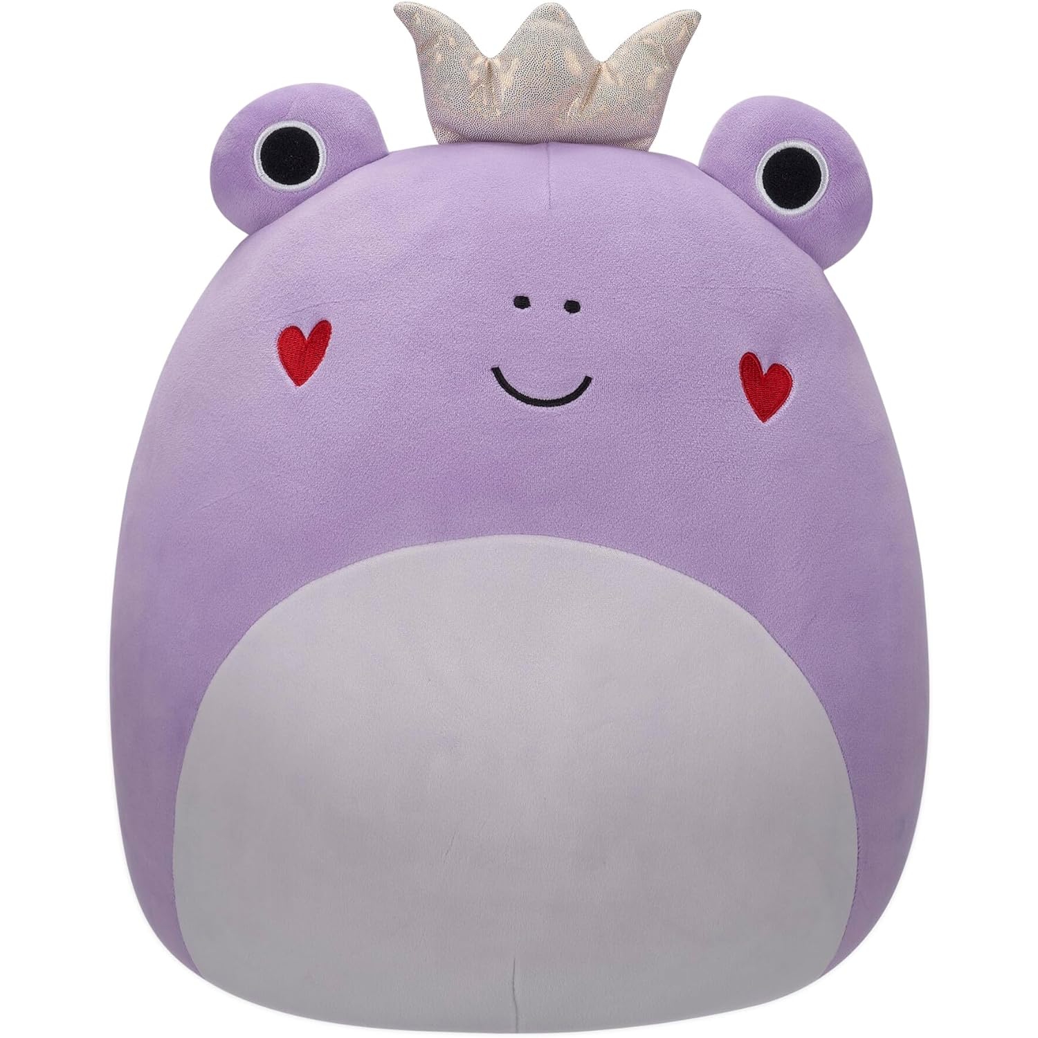 Valentine's Day Squishmallows Original 14-Inch Francine Purple Frog with Heart Cheeks and Gold Crown