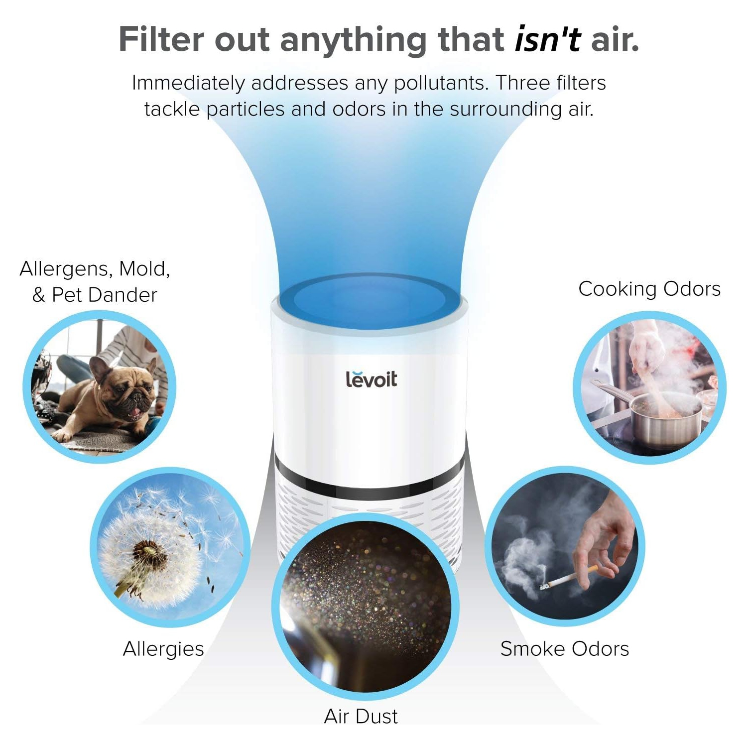 Filtre de rechange pour purificateur d'air LEVOIT LV-H132, filtre HEPA véritable H13 et filtre au charbon actif, LV-H132-RF