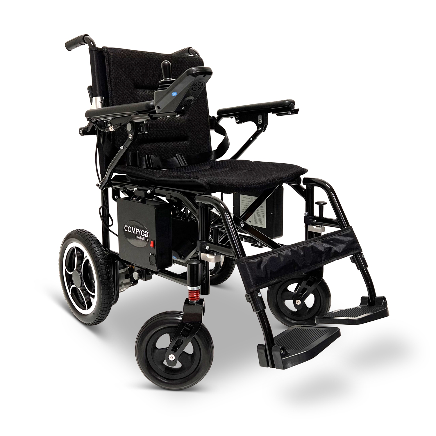 X-7 ComfyGO Electric Wheelchair | Ultra-Light, Foldable, Dual Motor | Up to 16 km Range | Easy 360° Control with LCD Display Travel Ready | Black