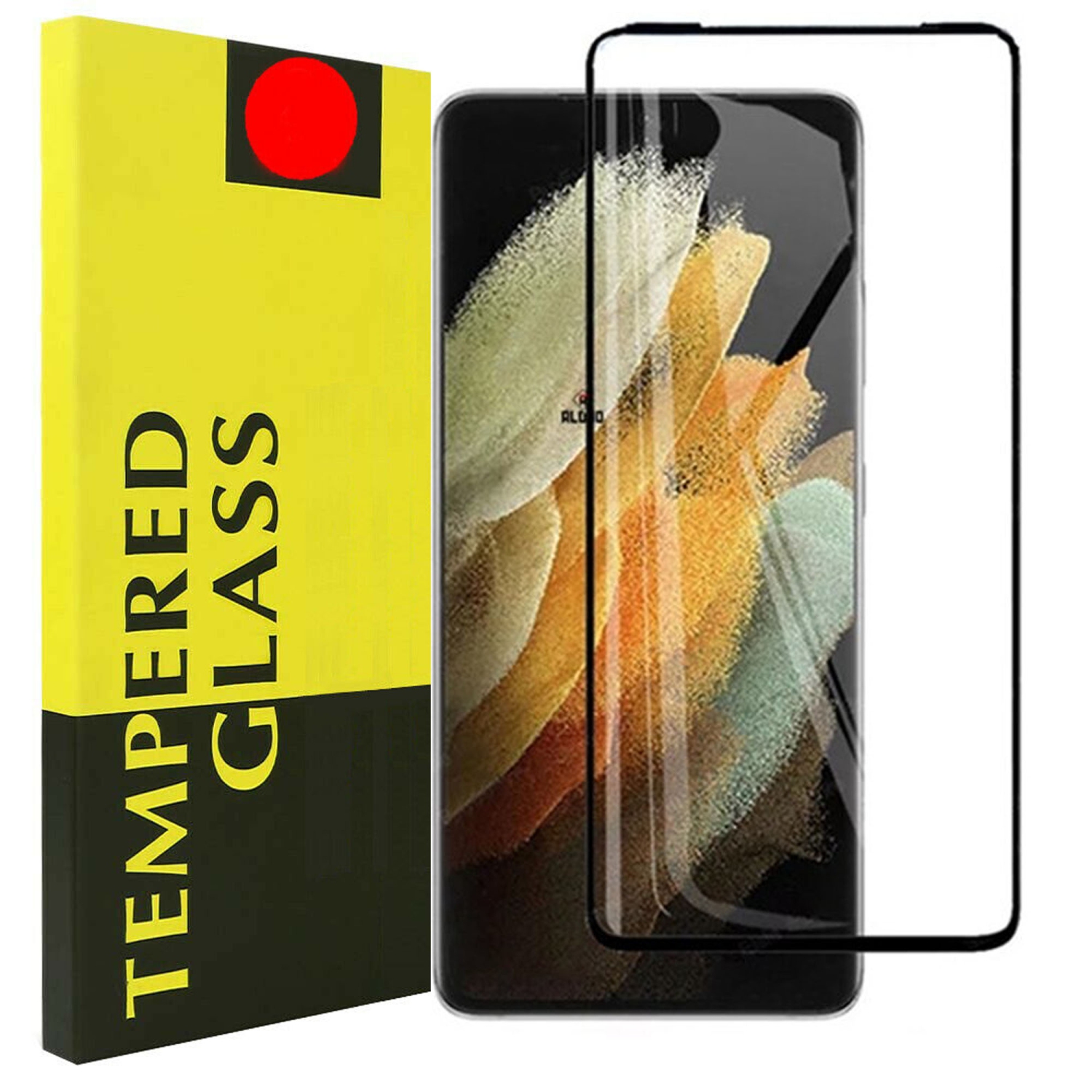 Protecteur d'écran en verre trempé protecteur d'écran noir pour Galaxy S21 Ultra de Samsung