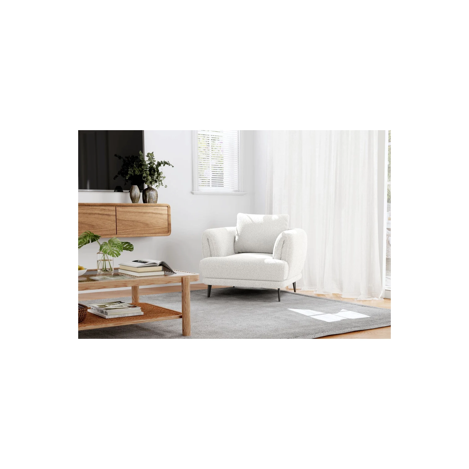 Valencia – Chaise d’appoint en tissu Melissa, blanc