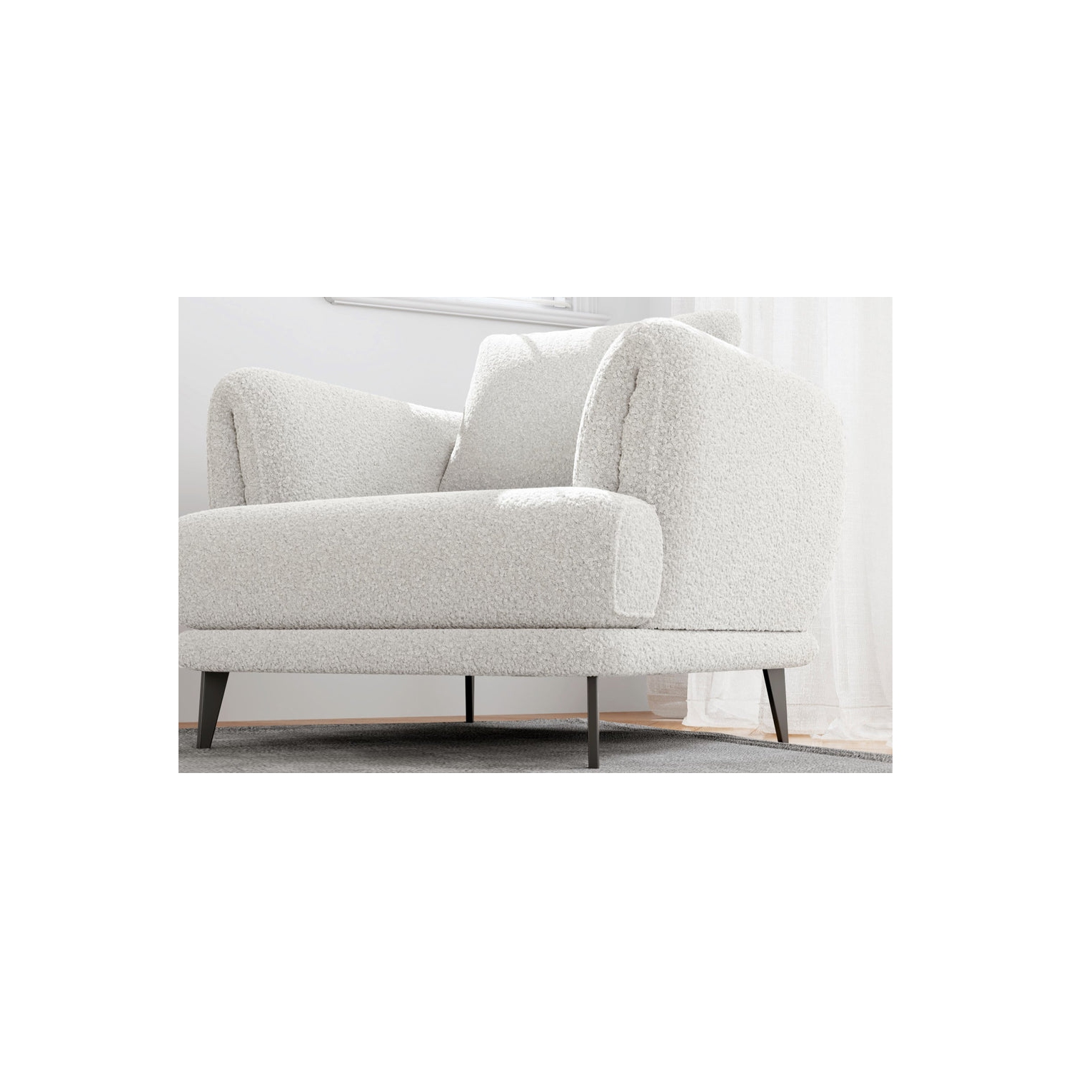 Valencia – Chaise d’appoint en tissu Melissa, blanc