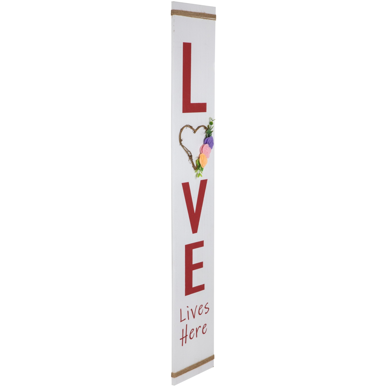 39.25" "Love Lives Here" Wooden Valentine's Day Porch Board Sign Decoration