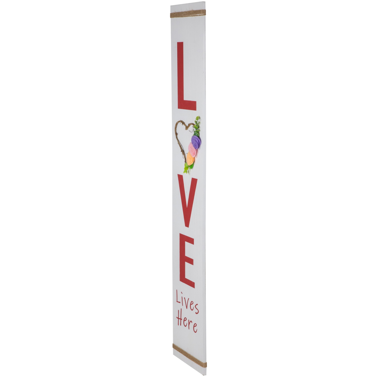 39.25" "Love Lives Here" Wooden Valentine's Day Porch Board Sign Decoration