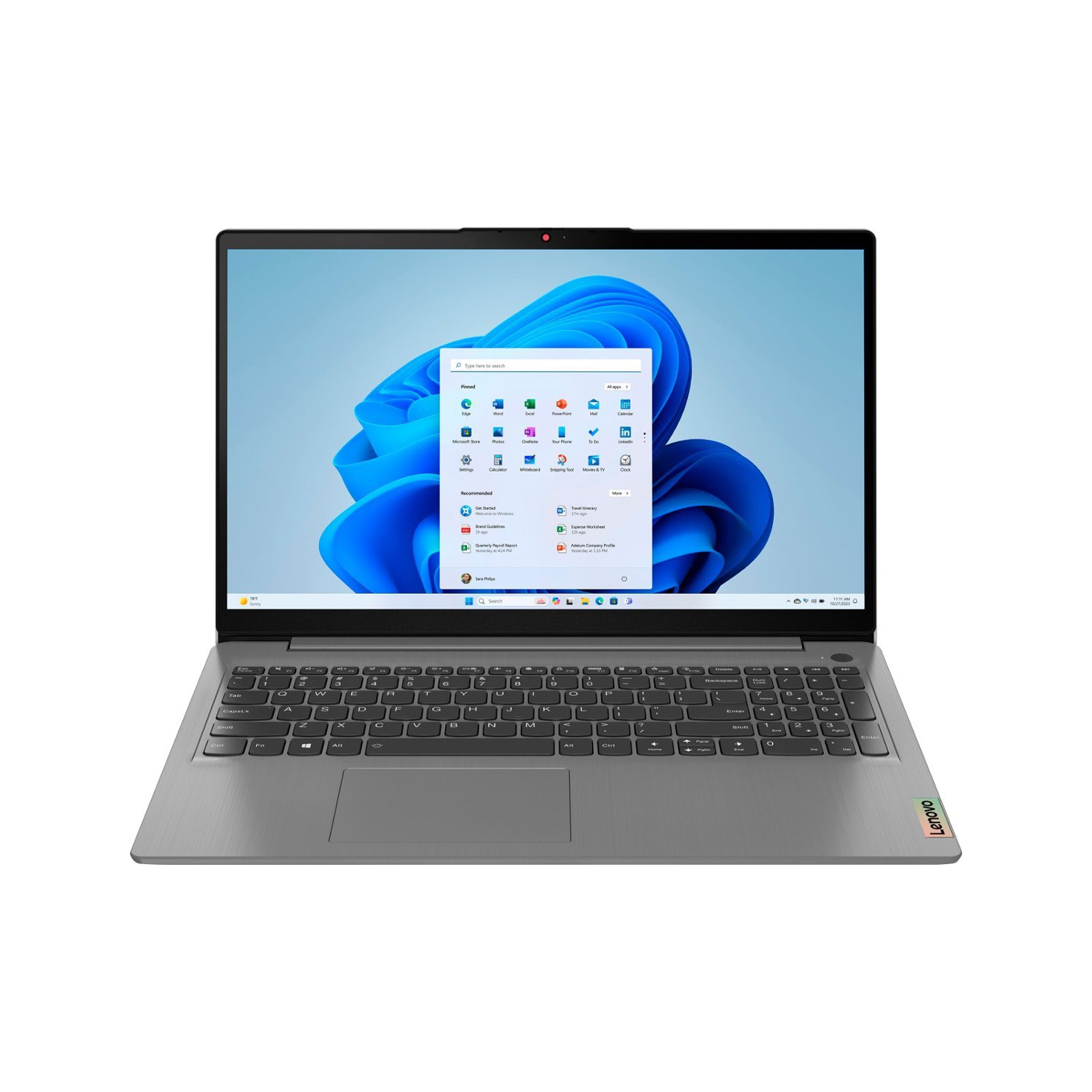 Lenovo IdeaPad 3 Laptop, 15.6" FHD Touchscreen, Intel Core i3-1115G4, 12GB RAM, 256GB SSD, HDMI, Webcam, Wi-Fi 6, SD Card Reader, Windows 11 Home, Grey