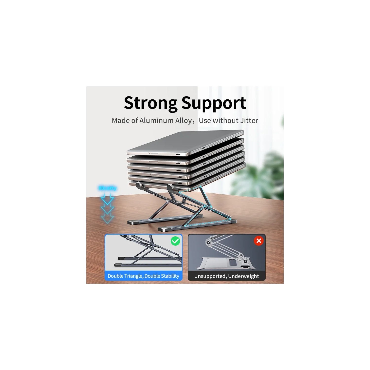 SuperShield NEW N8 Adjustable Laptop Stand Aluminum for Macbook Tablet Notebook Stand Table Cooling Pad Foldable Laptop Holder