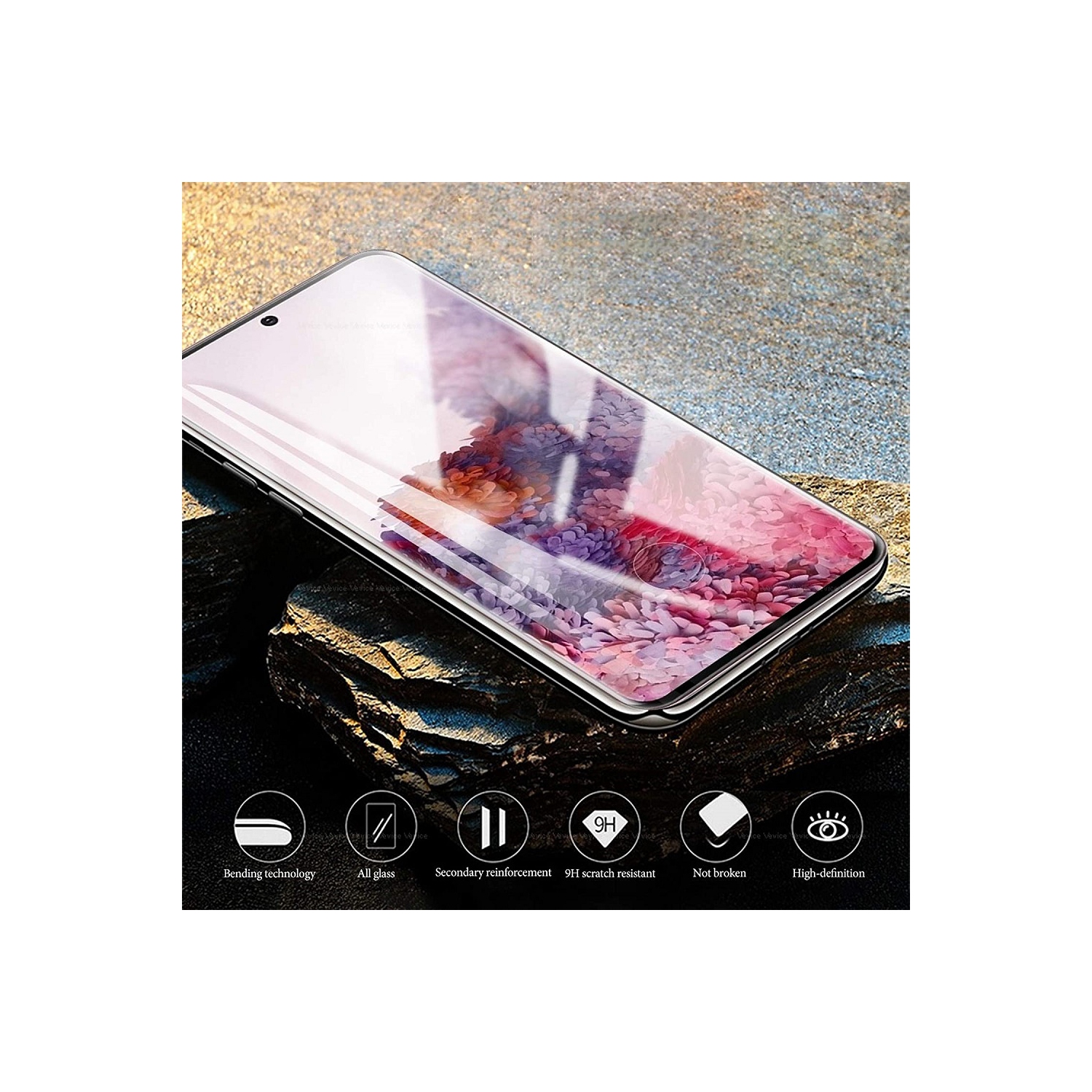 Protecteur d'écran noir pour Galaxy S20 plus de Samsung protecteur d'écran en verre trempé protecteur d'écran pour Samsung S20+