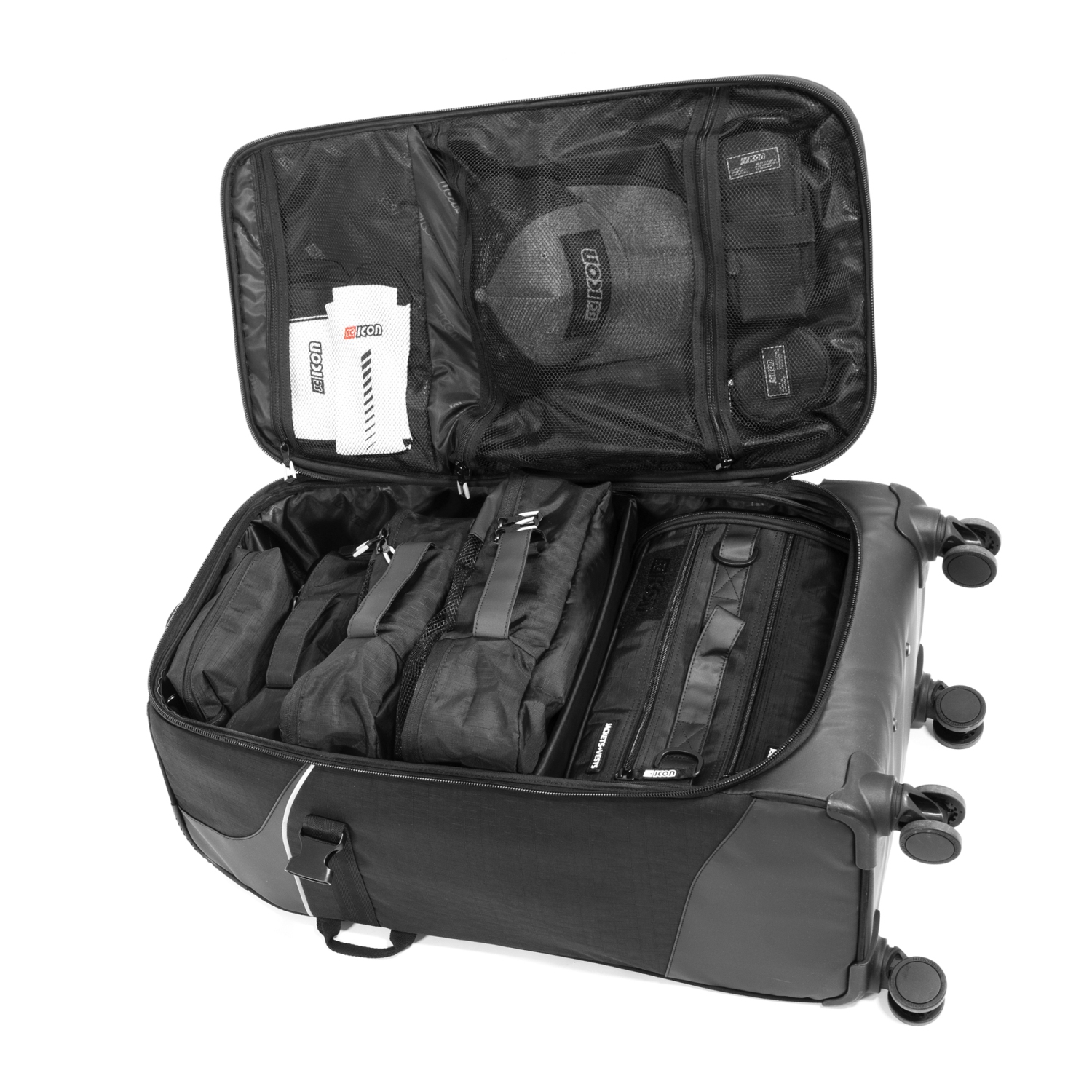 Valise moyenne 80 L à roulettes avec enregistrement sportif de Scicon - 4 roulettes