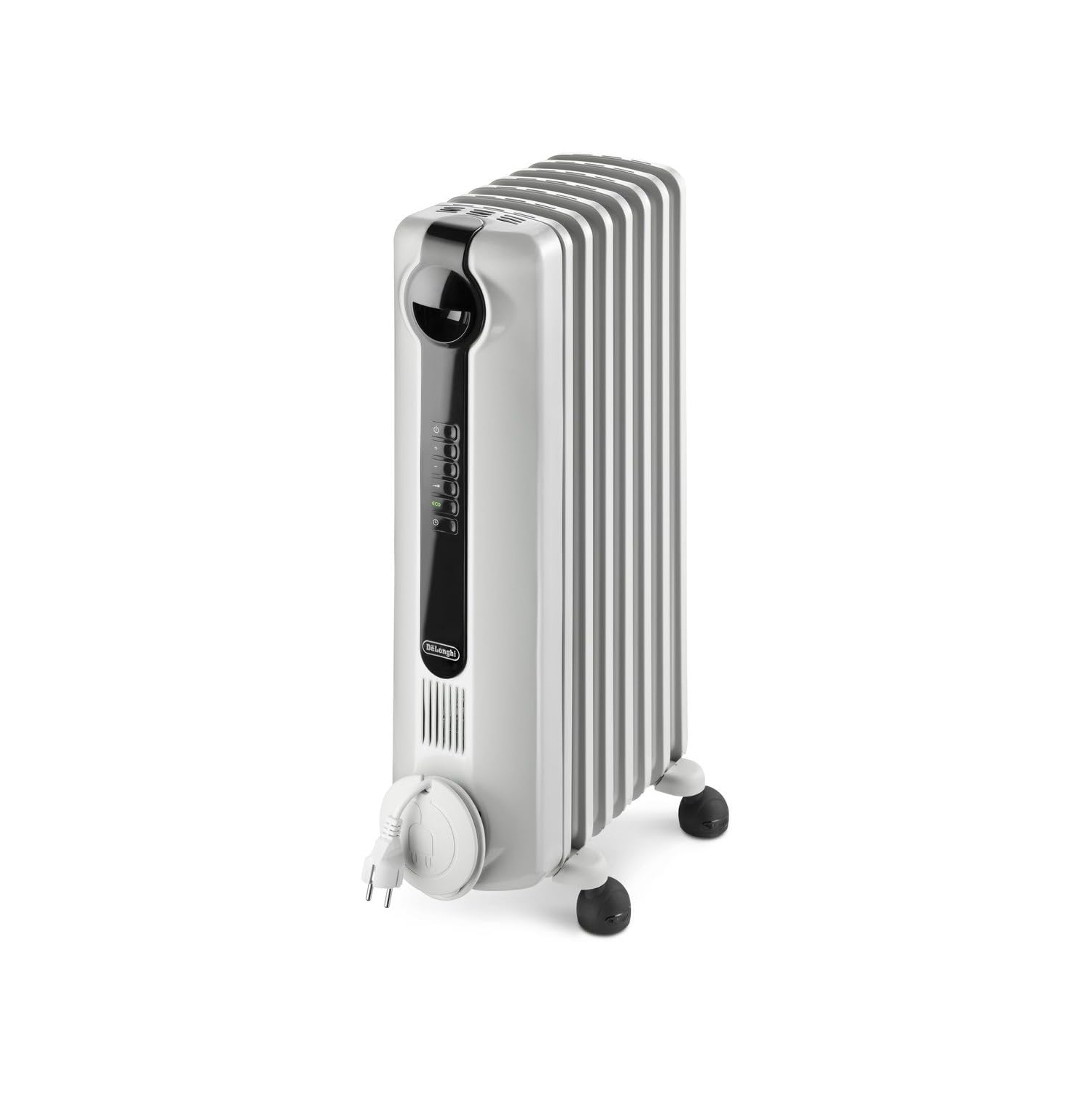 De'Longhi Oil-Filled Radiator Space Heater, Full Room Quiet 1500W, Adjustable Thermostat, 3 Heat Settings, Digital Timer, ECO Energy Saving Mode