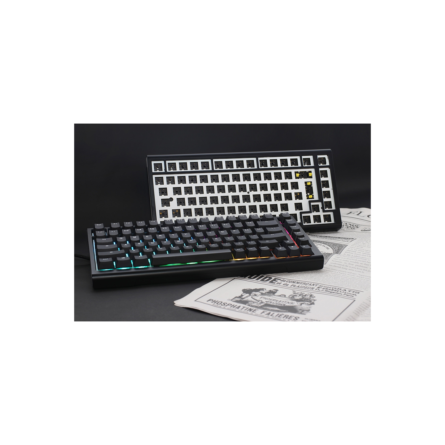 Ducky ProjectD Tinker 75 RGB Hotswap Mechanical Gaming Keyboard Cherry MX Brown Switch75% Layout, Black