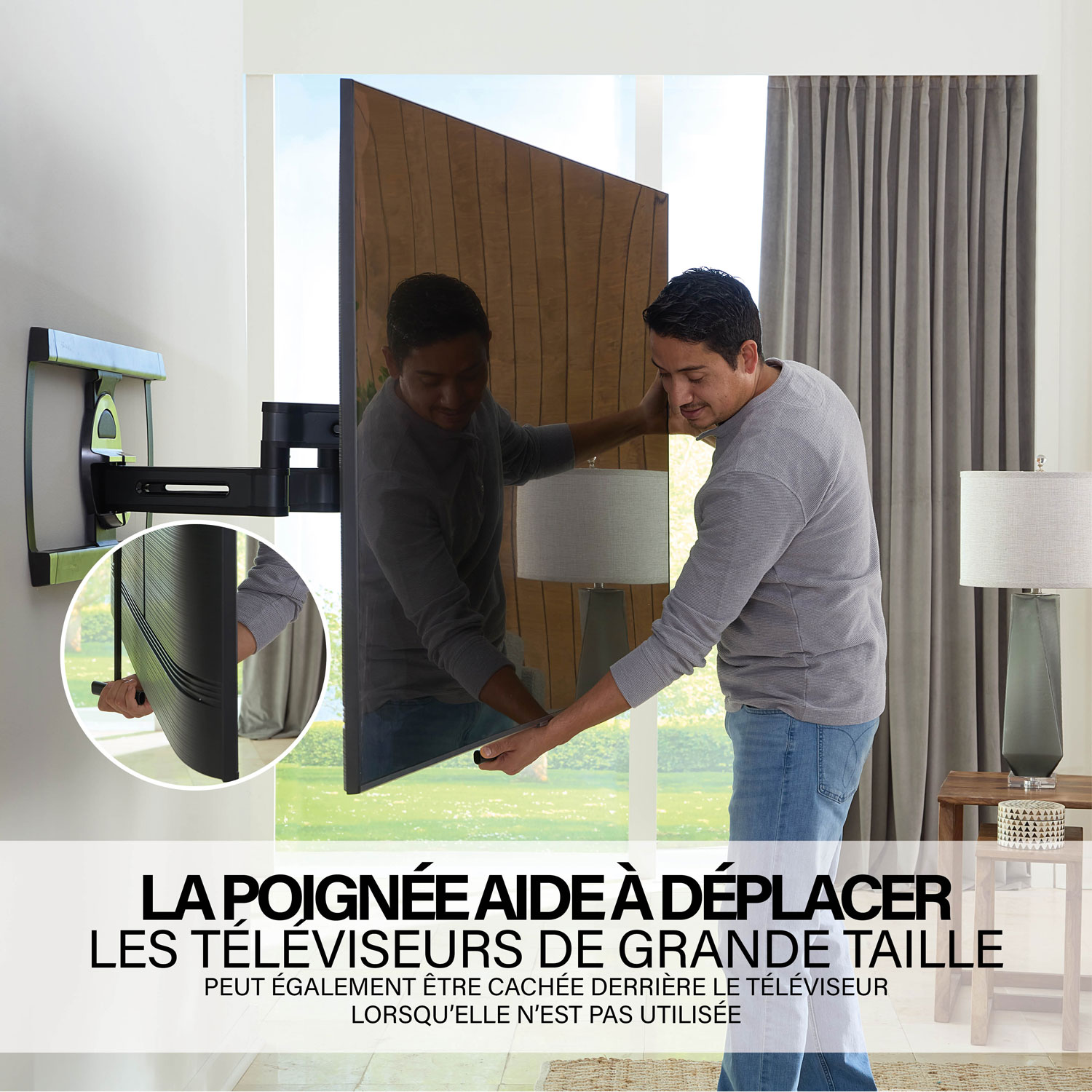Support mural articulé Elite Advanced avec fonction 4D + Shift de SANUS pour téléviseur de 42 à 90 po