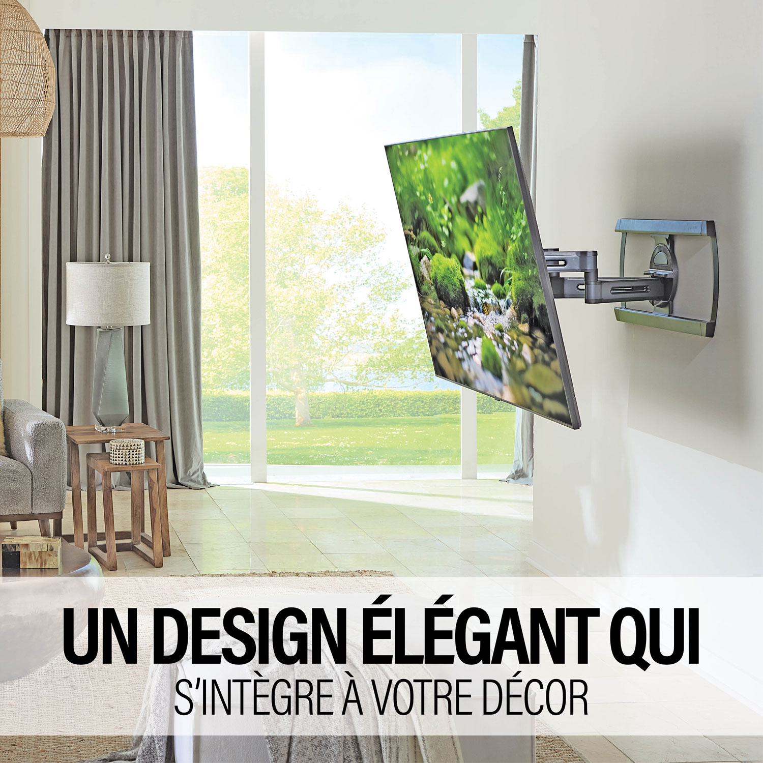 Support mural articulé Elite Advanced avec fonction 4D + Shift de SANUS pour téléviseur de 42 à 90 po