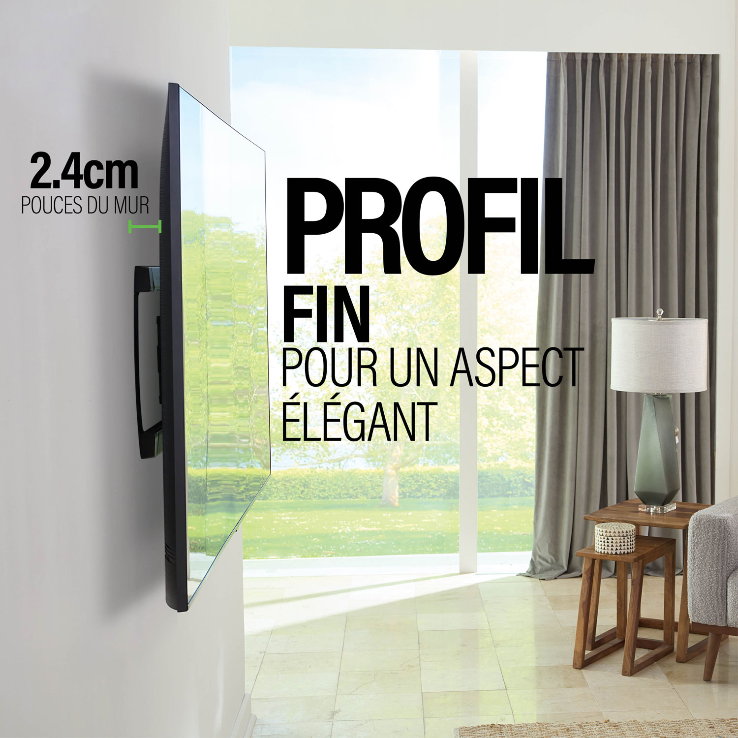 Support mural articulé Elite Advanced avec fonction 4D + Shift de SANUS pour téléviseur de 42 à 90 po