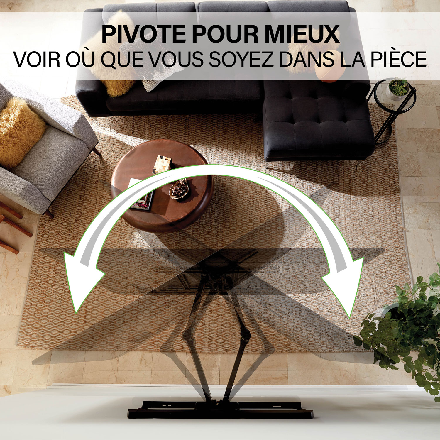 Support mural articulé Elite Advanced avec fonction 4D + Shift de SANUS pour téléviseur de 42 à 90 po