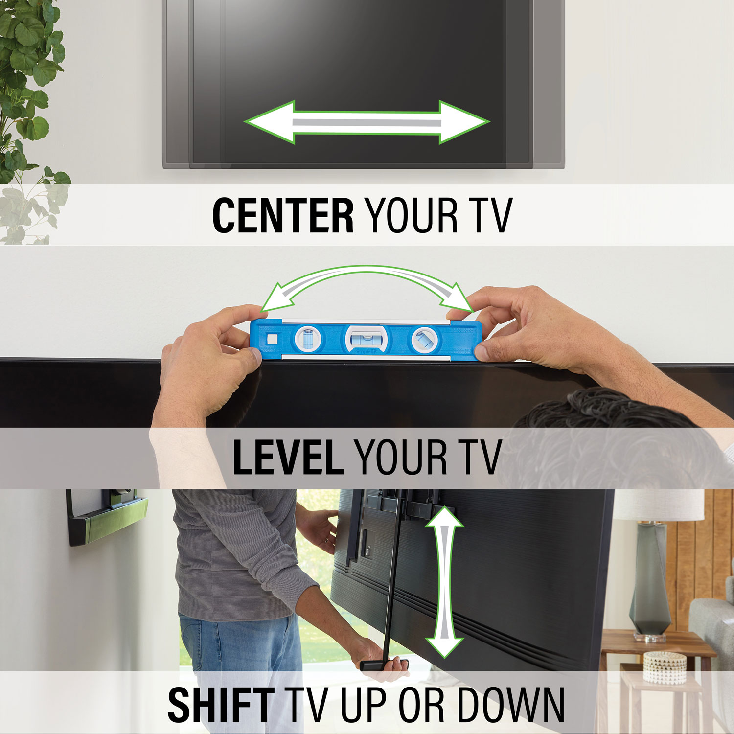 Support mural articulé Elite Advanced avec fonction 4D + Shift de SANUS pour téléviseur de 42 à 90 po