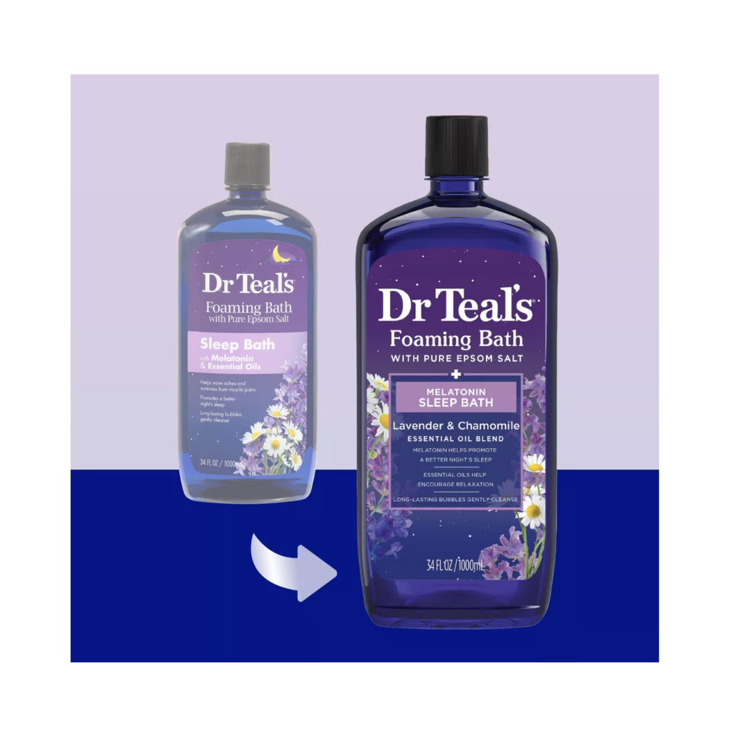 Bain moussant de mélatonine lavande et camomille Sleep de Dr Teal - 34 oz liq