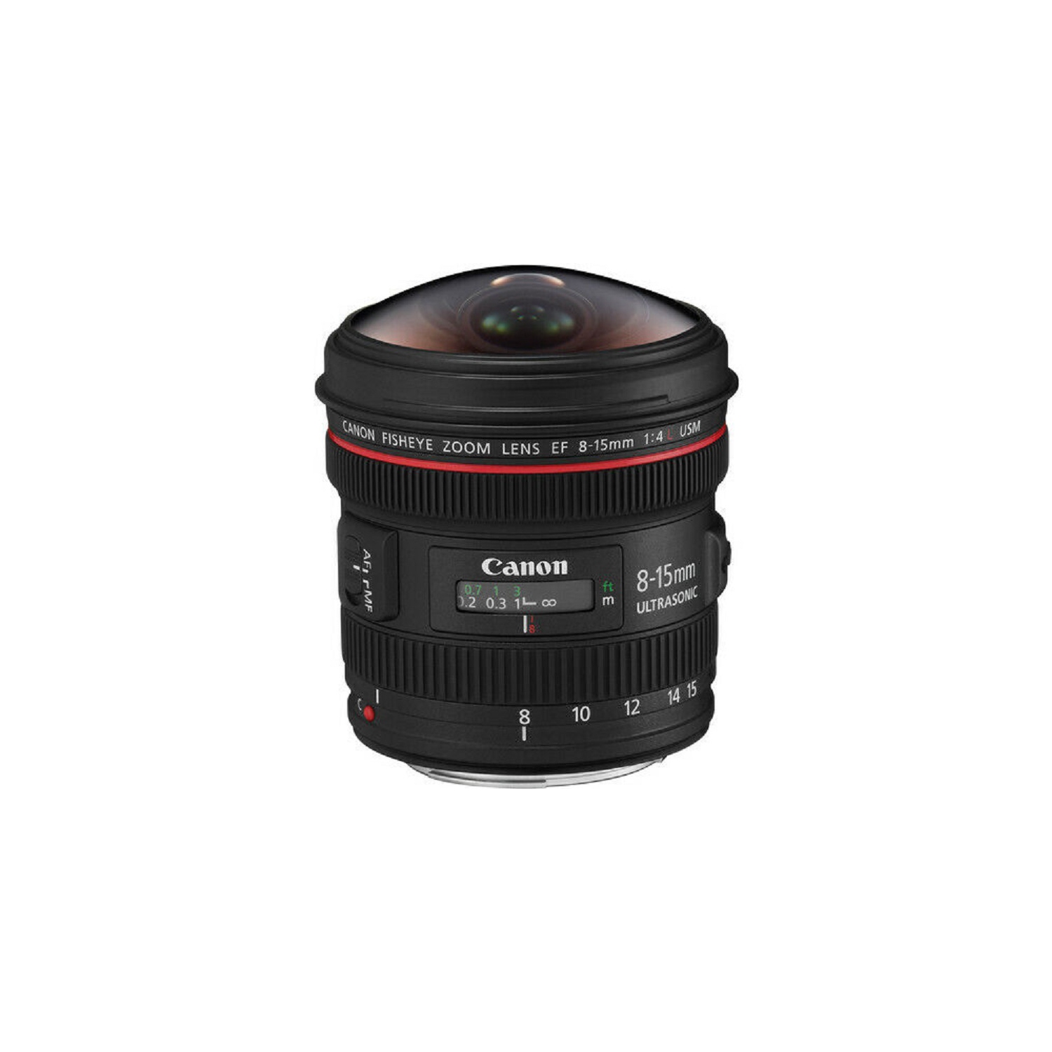 Ensemble avec objectif zoom ultra grand-angle EF USM f/4&nbsp;L 8-15&nbsp;mm de Canon et pochette pour objectif