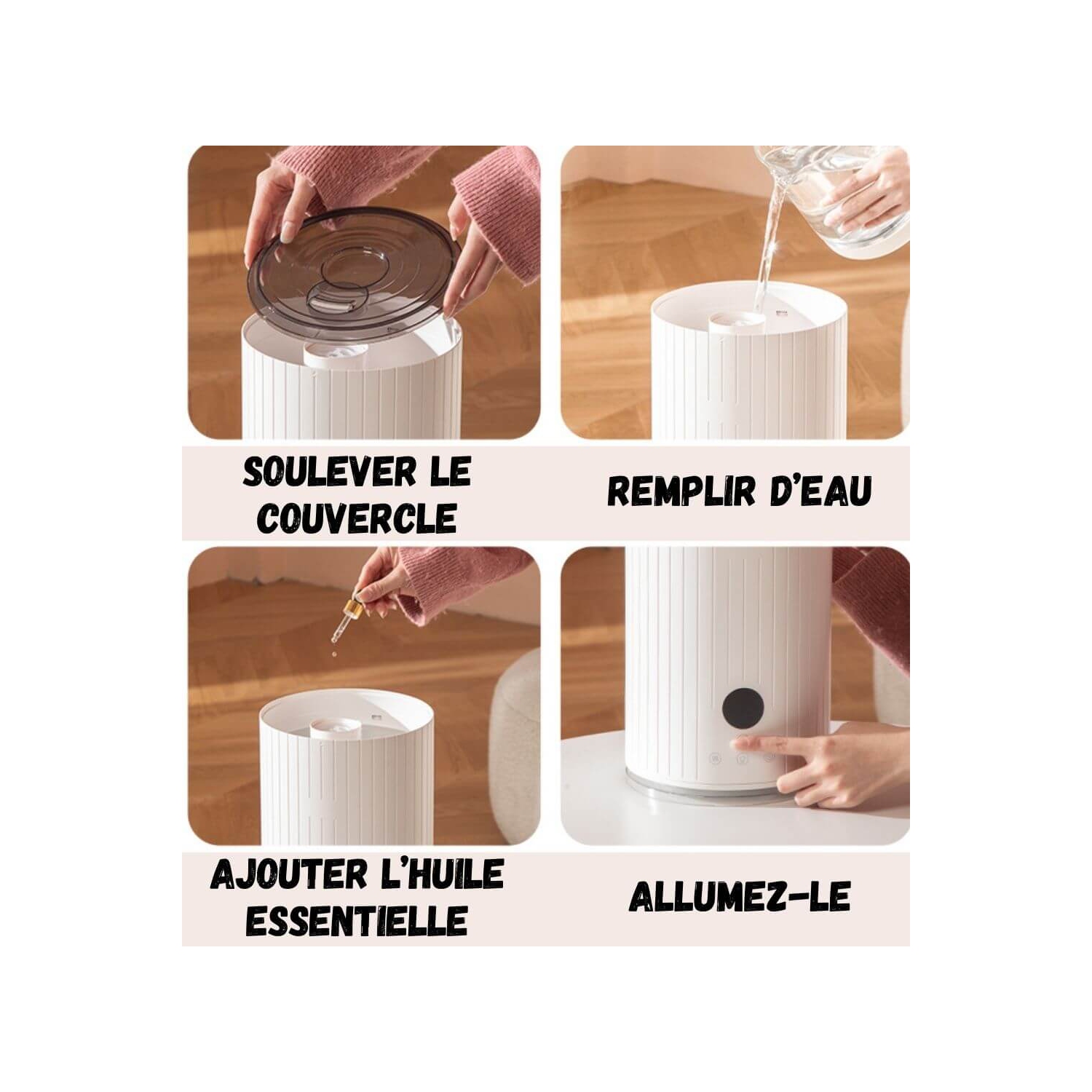 Humidifier P5000 -250 ml/h -UV -Aromatherapy -5 L -rotary