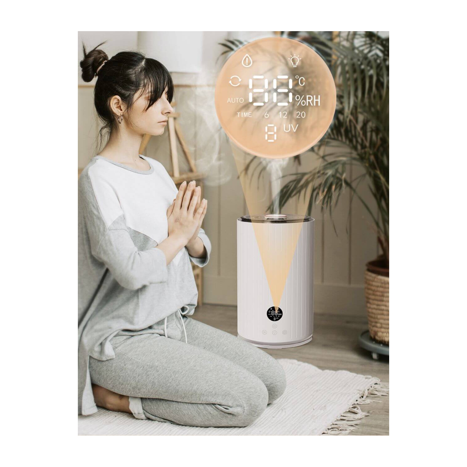 Humidifier P5000 -250 ml/h -UV -Aromatherapy -5 L -rotary
