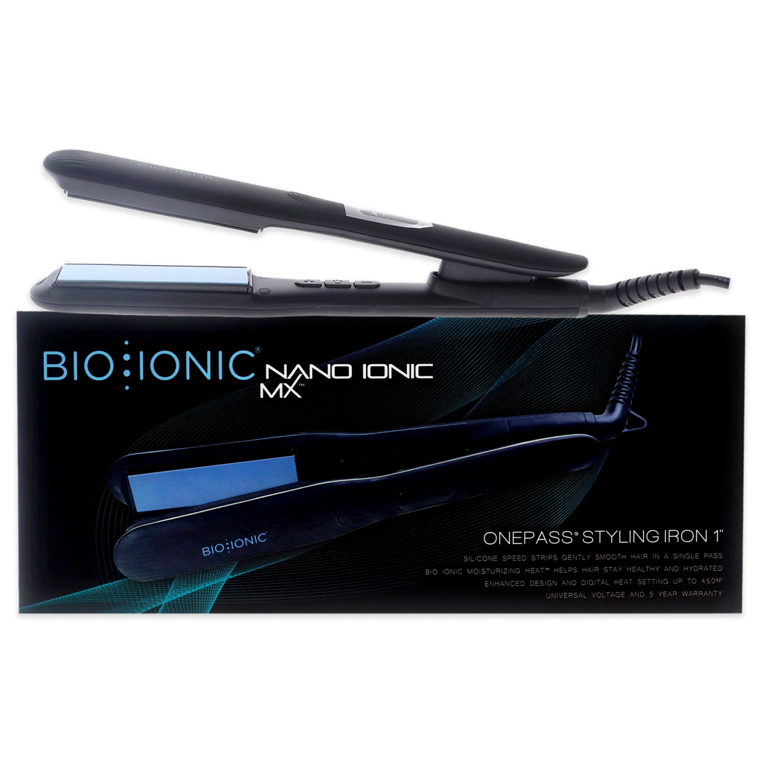 Bio Ionic By Bio Ionic Onepass Straightening Iron 1" - Black For Unisex