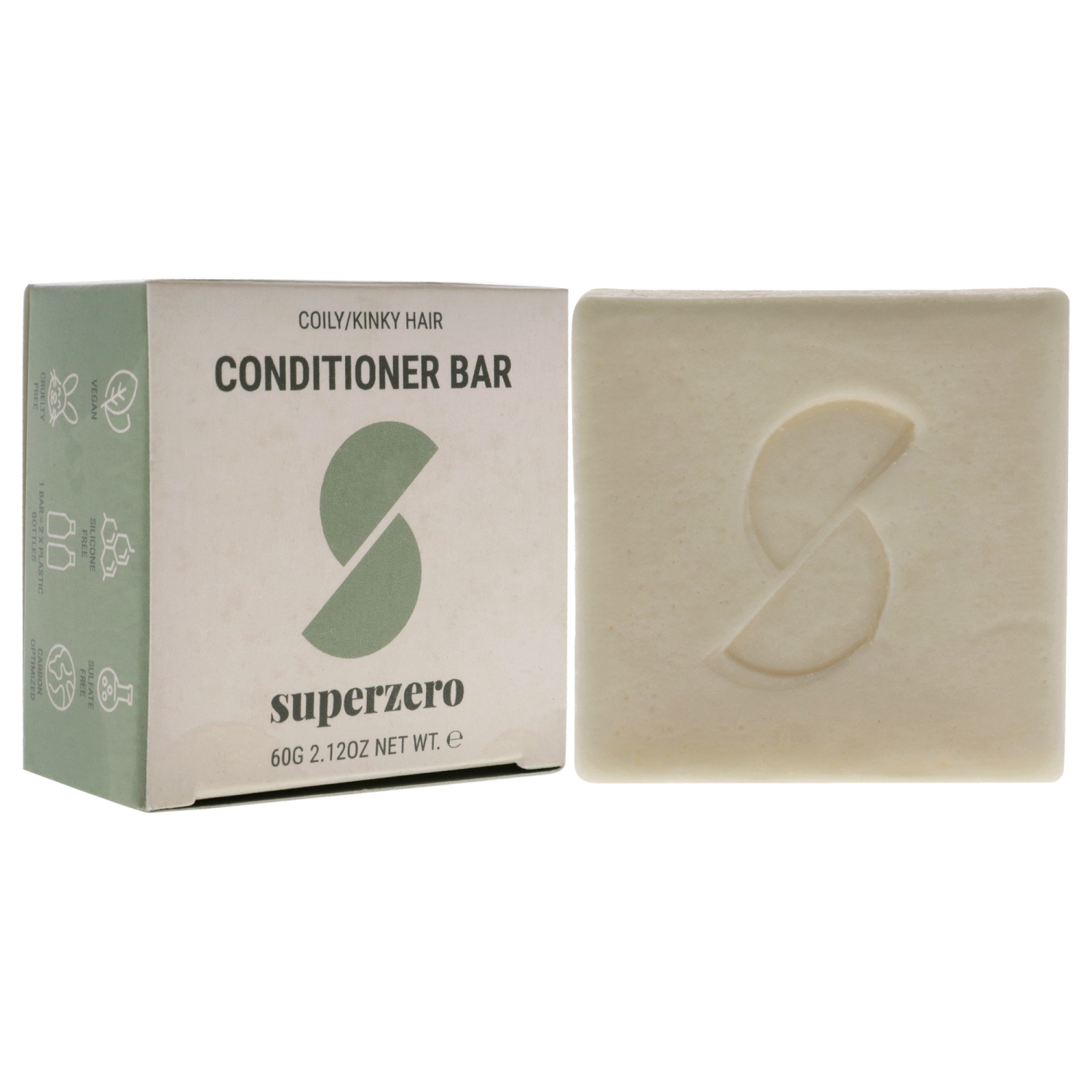 Conditioner Bar - Coily-Kinky Hair by Superzero for Unisex - 2.12 oz Conditioner