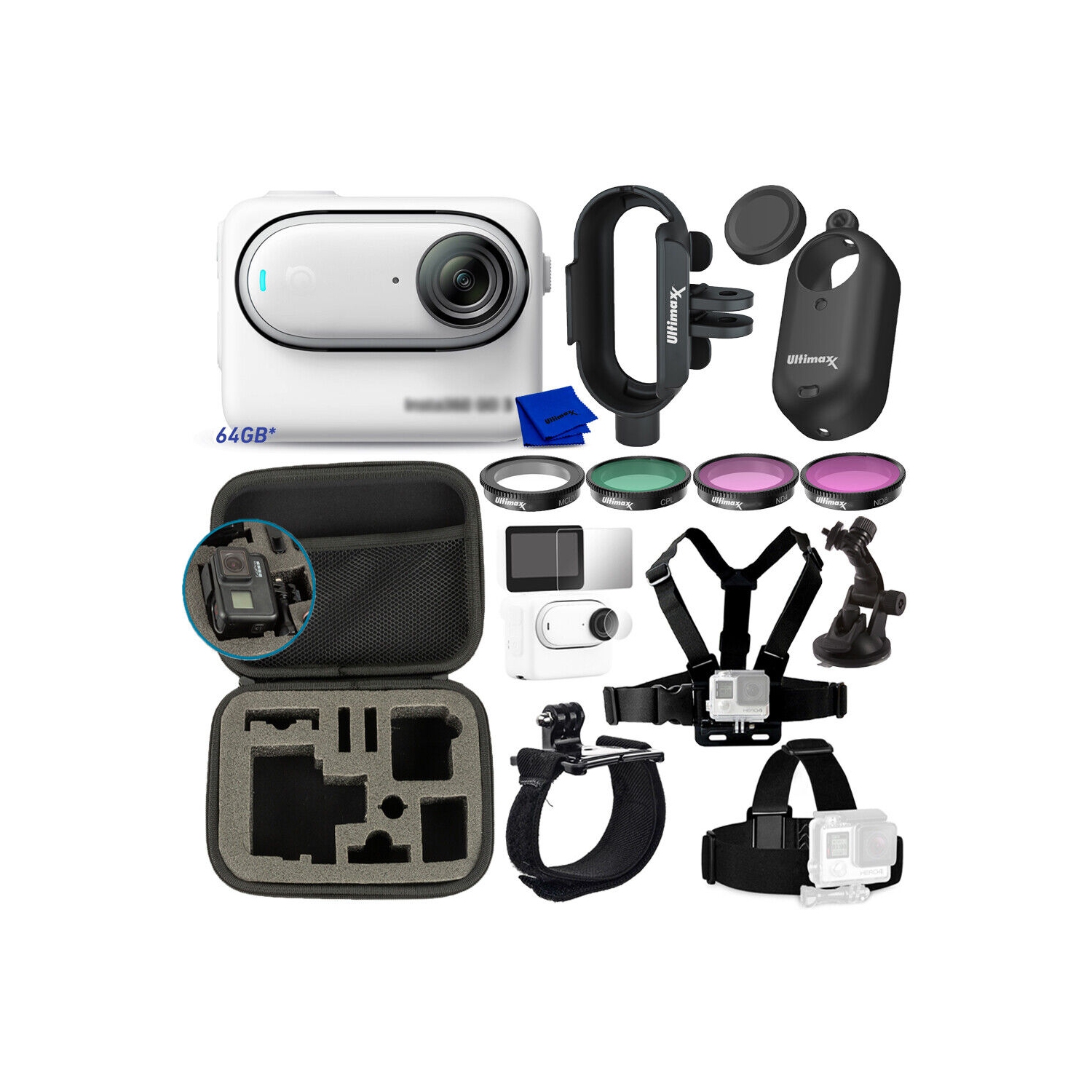 Caméra d'action étanche GO 3 de Insta360 GO3 - Ensemble d'accessoires pour 10PC