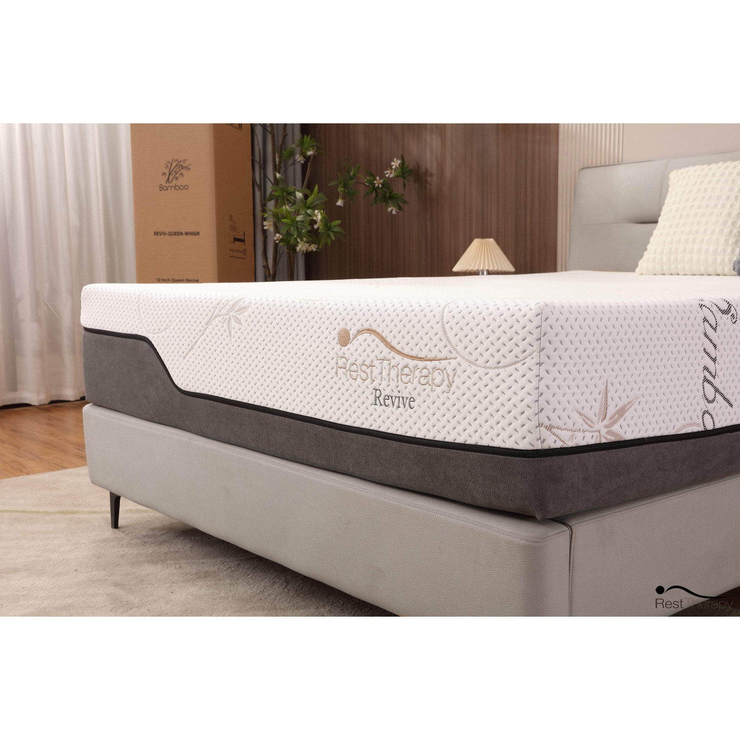 Rest Therapy 12 Inch Revive Bamboo Cool Gel Memory Foam Mattress
