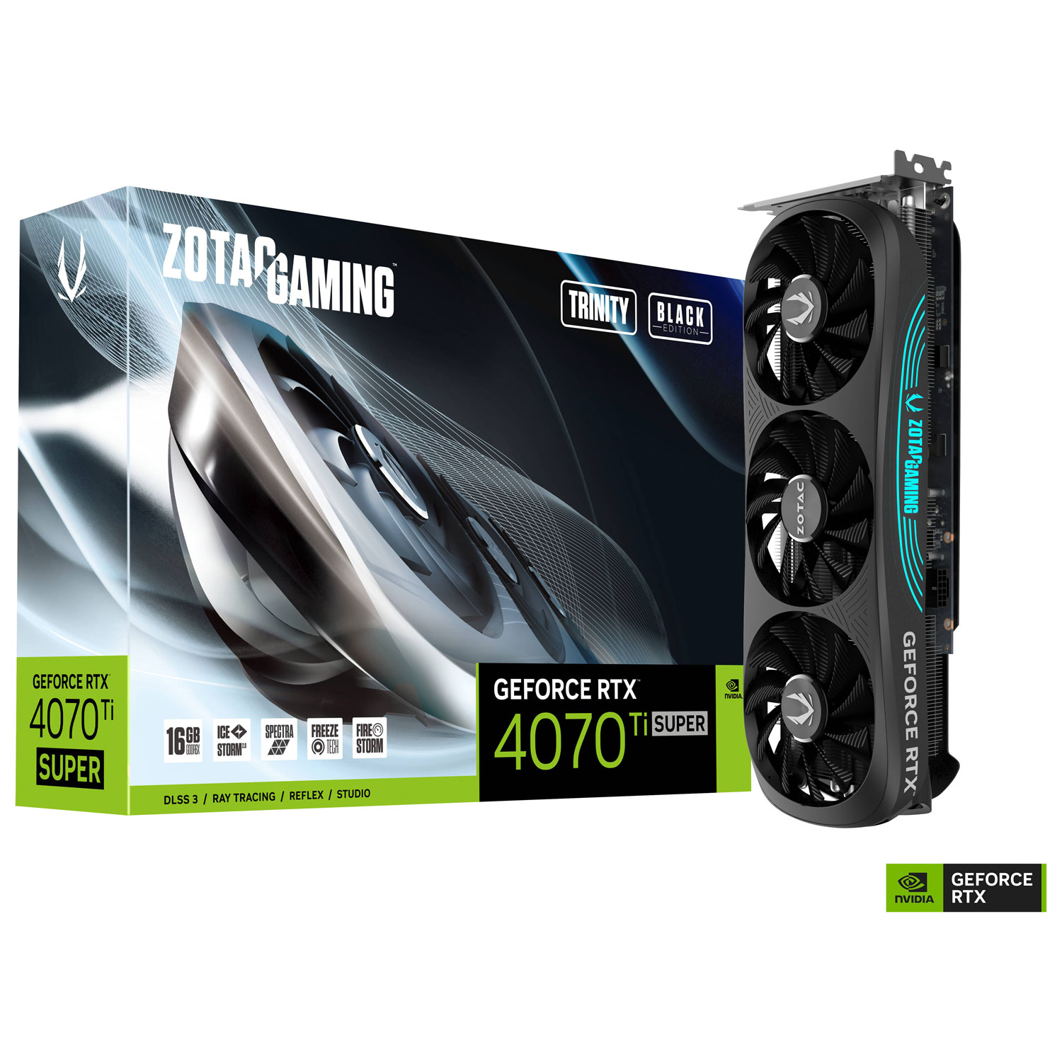 ZOTAC Gaming GeForce RTX 4070 Ti SUPER Trinity Black Edition 16GB GDDR6X Video Card
