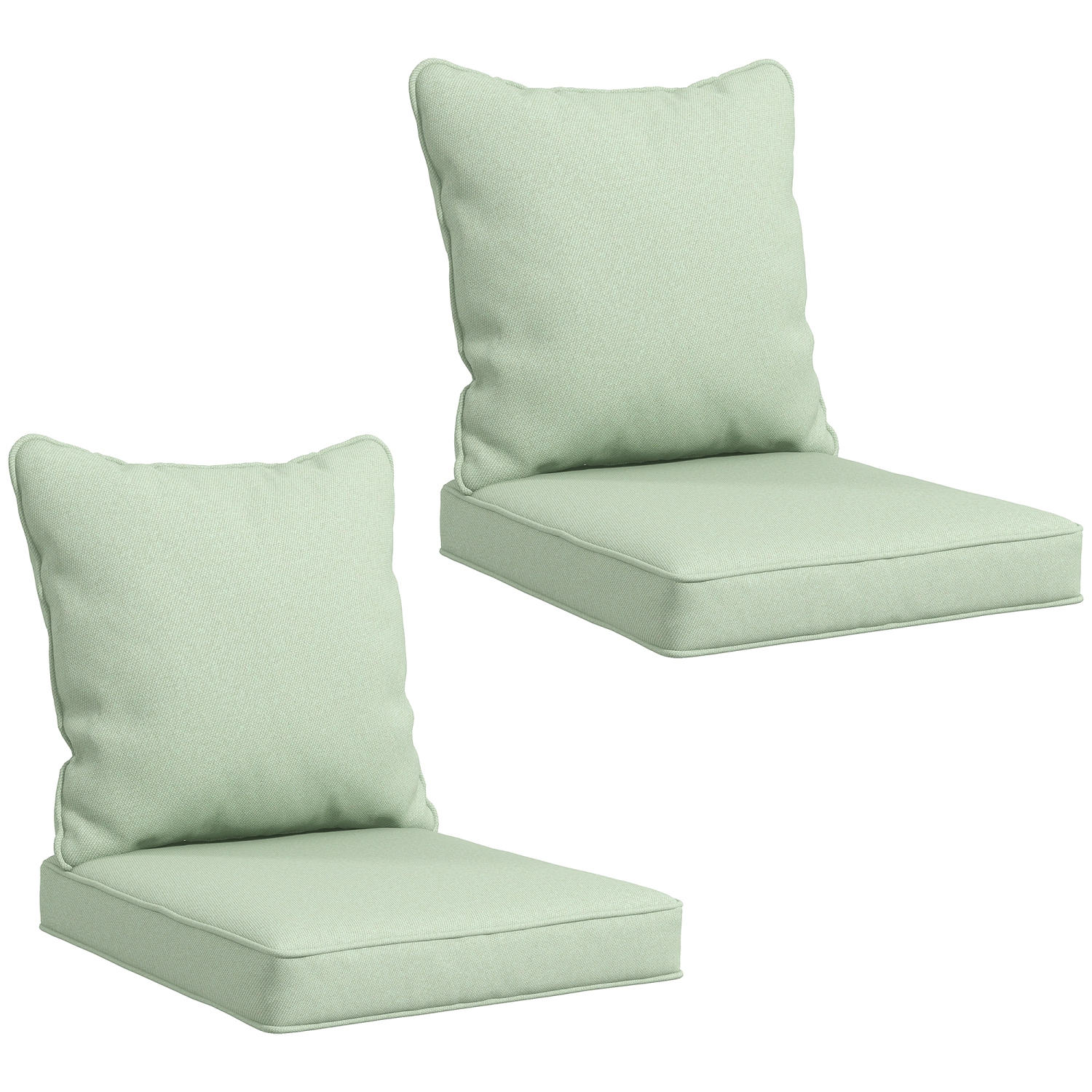 Ensemble de 2 coussins de chaise de jardin Outsunny, ensemble de coussins de rechange de dossier et de siège pour meubles de jardin d'intérieur et