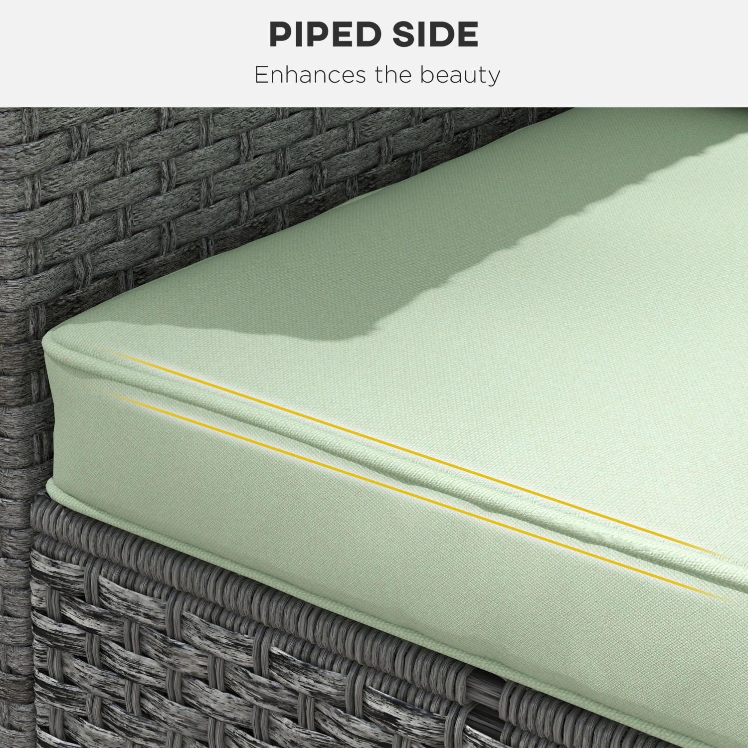 Ensemble de 2 coussins de chaise de jardin Outsunny, ensemble de coussins de rechange de dossier et de siège pour meubles de jardin d'intérieur et