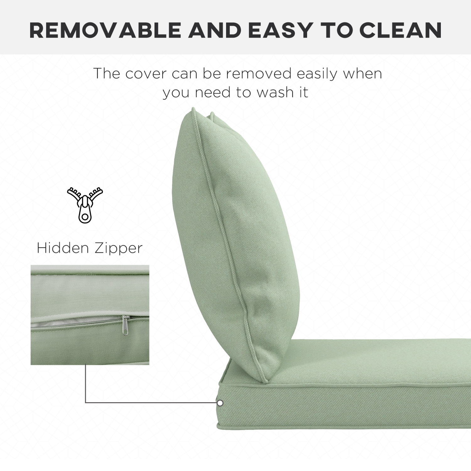 Ensemble de 2 coussins de chaise de jardin Outsunny, ensemble de coussins de rechange de dossier et de siège pour meubles de jardin d'intérieur et