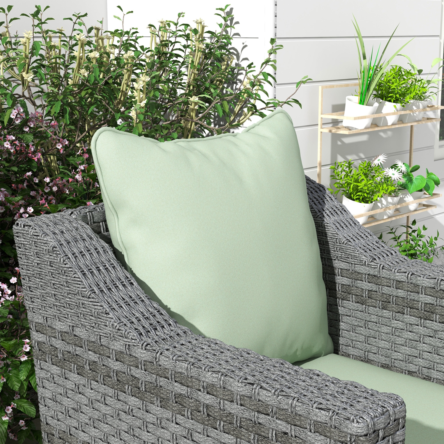 Ensemble de 2 coussins de chaise de jardin Outsunny, ensemble de coussins de rechange de dossier et de siège pour meubles de jardin d'intérieur et