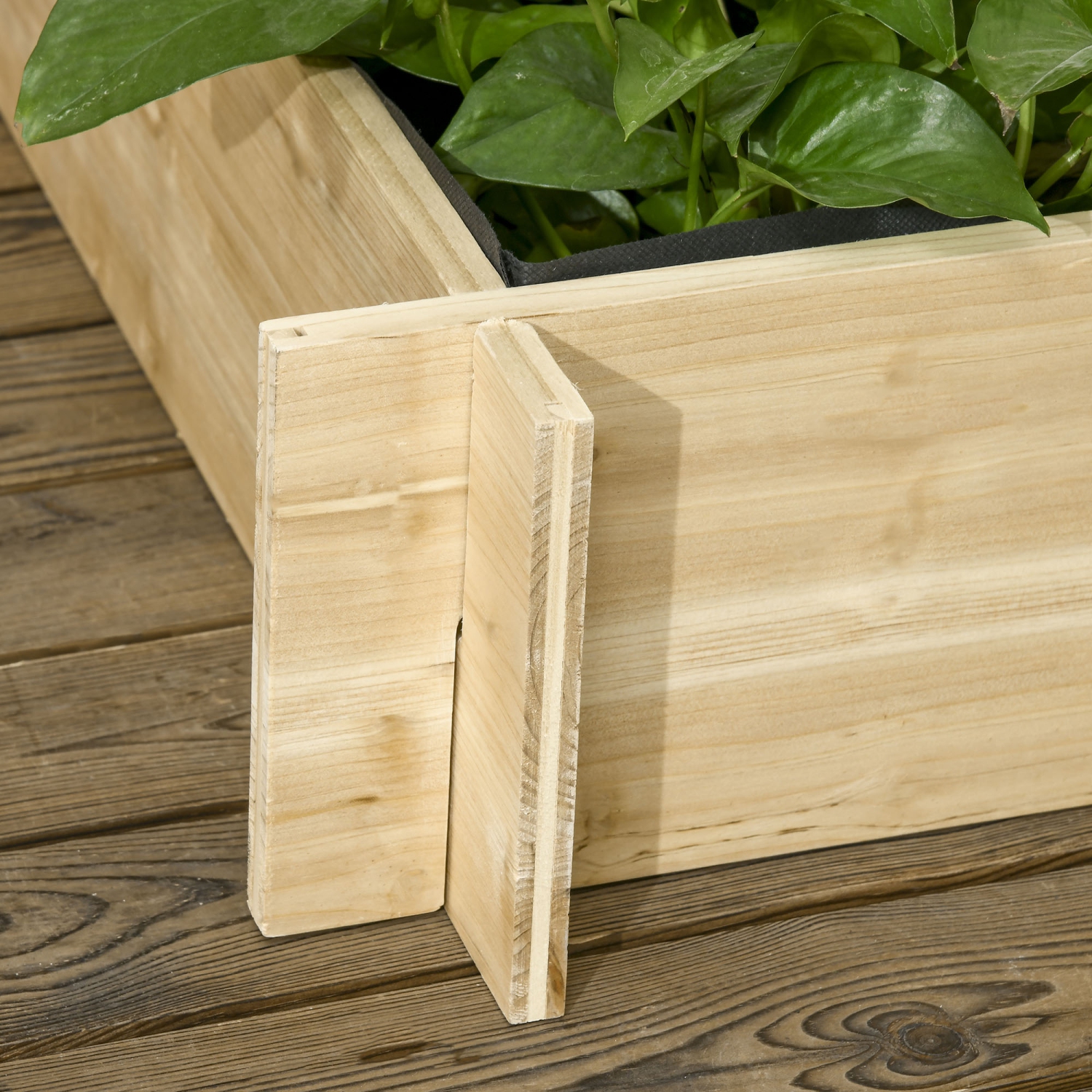 Outsunny 3 Tier Raised Garden Bed with Trellis for Climbing Plants, 43.3" Wooden Elevated Planter Box for Garden, Outdoor to Grow Vegetables,