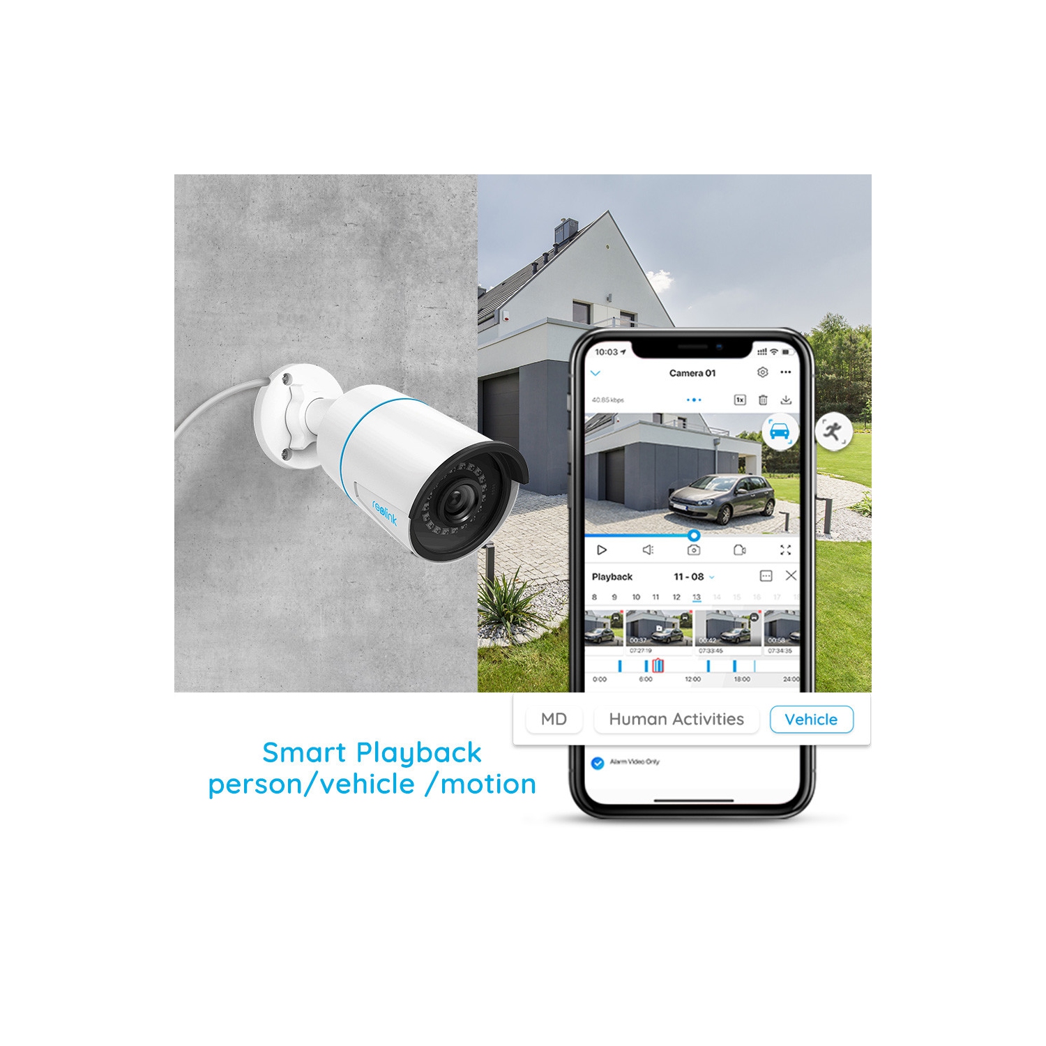 Reolink 5MP 8-Channel PoE Security Camera System, 2TB HDD Built-in, Person/Vehicle Detection