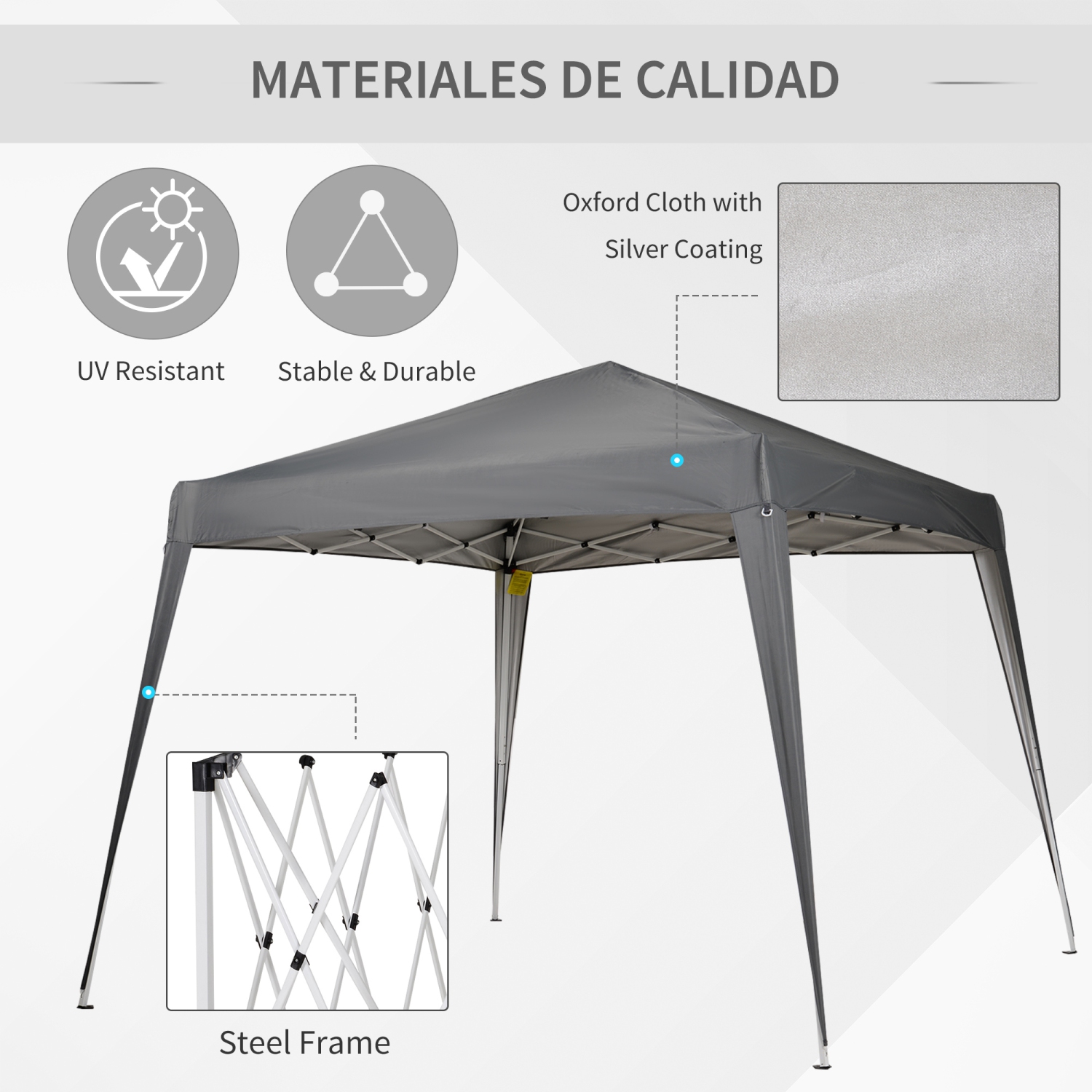 Outsunny 8' x 8' Pop Up Canopy with Inclined Legs, Outdoor Folding Tent, Portable Garden Party Gazebo with Carrying Bag for Camping, Party, Picnic,