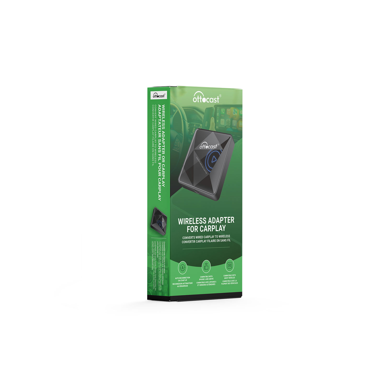 Adaptateur sans fil CarPlay Apple U2-AIR Pro d'Ottocast - Noir