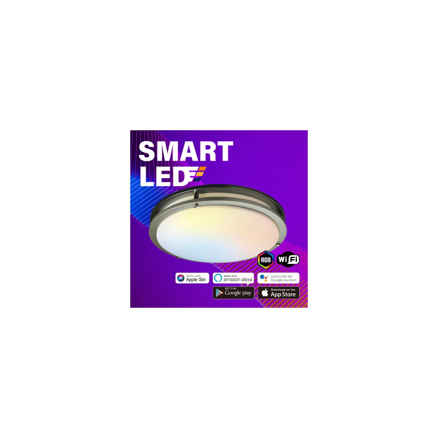 NTI 14" DOUBLE RING- LED FLUSH MOUNT- MOTION SENSOR