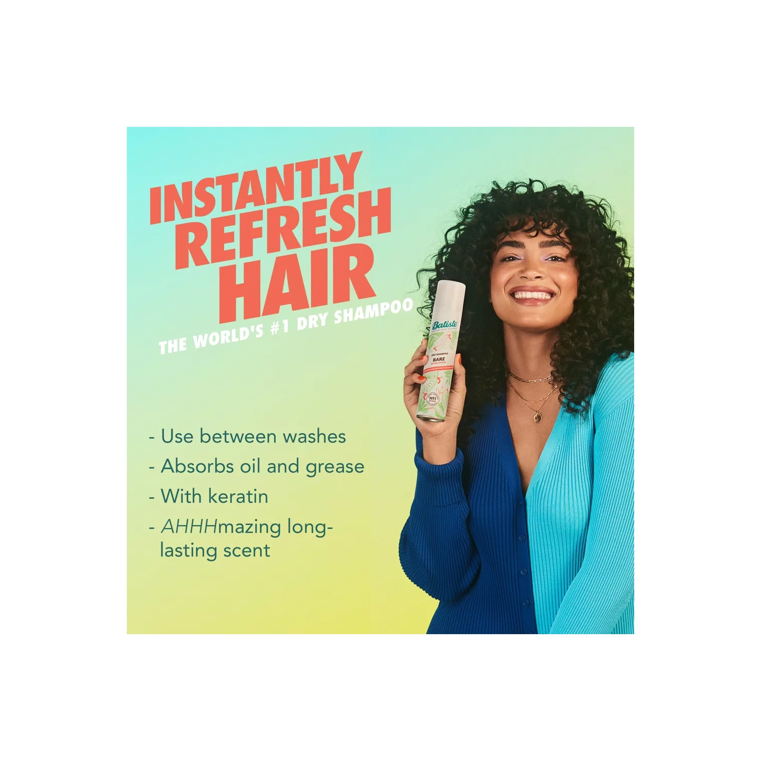 Batiste Bare Dry Shampoo Barely Scented, 5.71 oz, 2-Pack