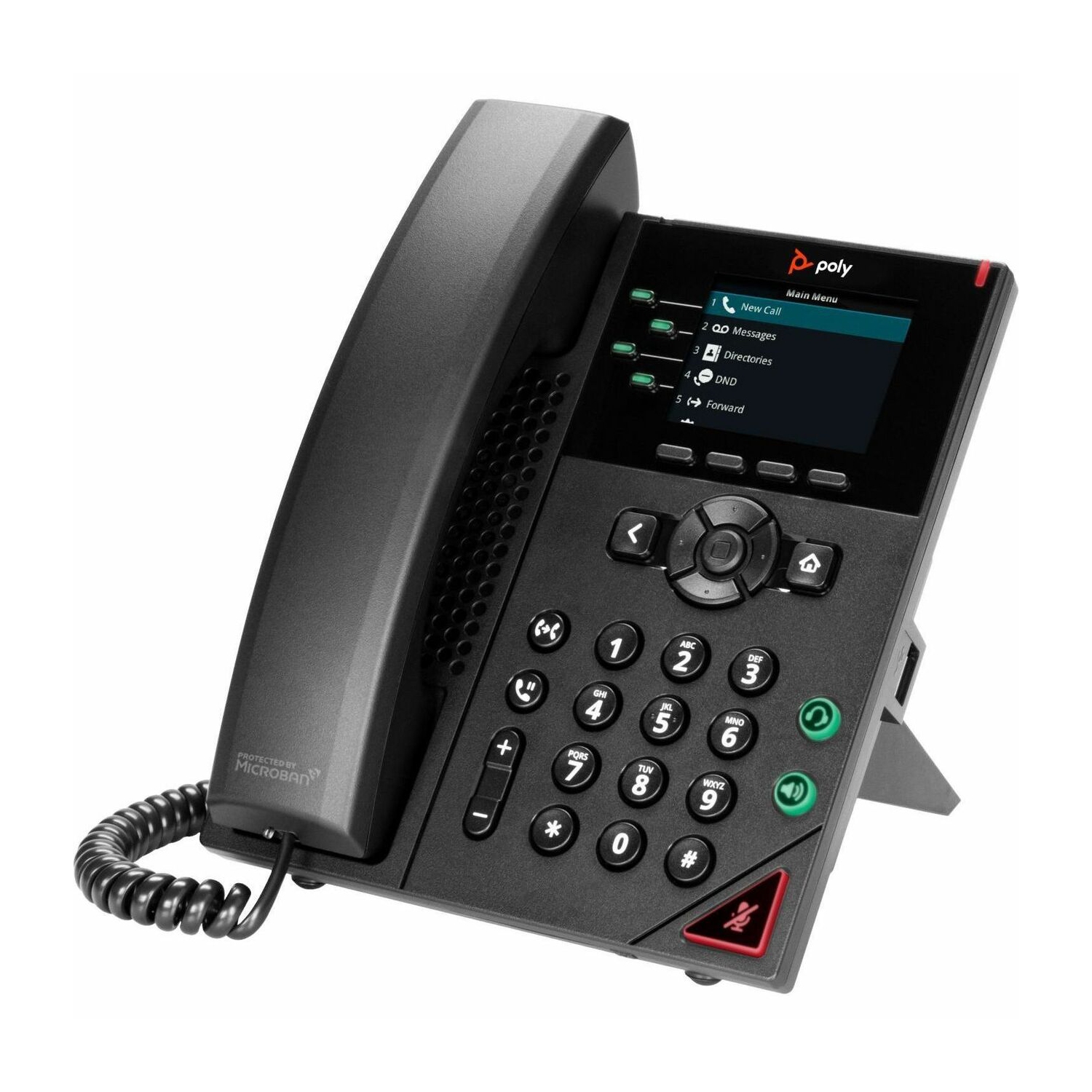 Téléphone IP de bureau avec fil 4 lignes poly VVX 250 de HP - Noir -