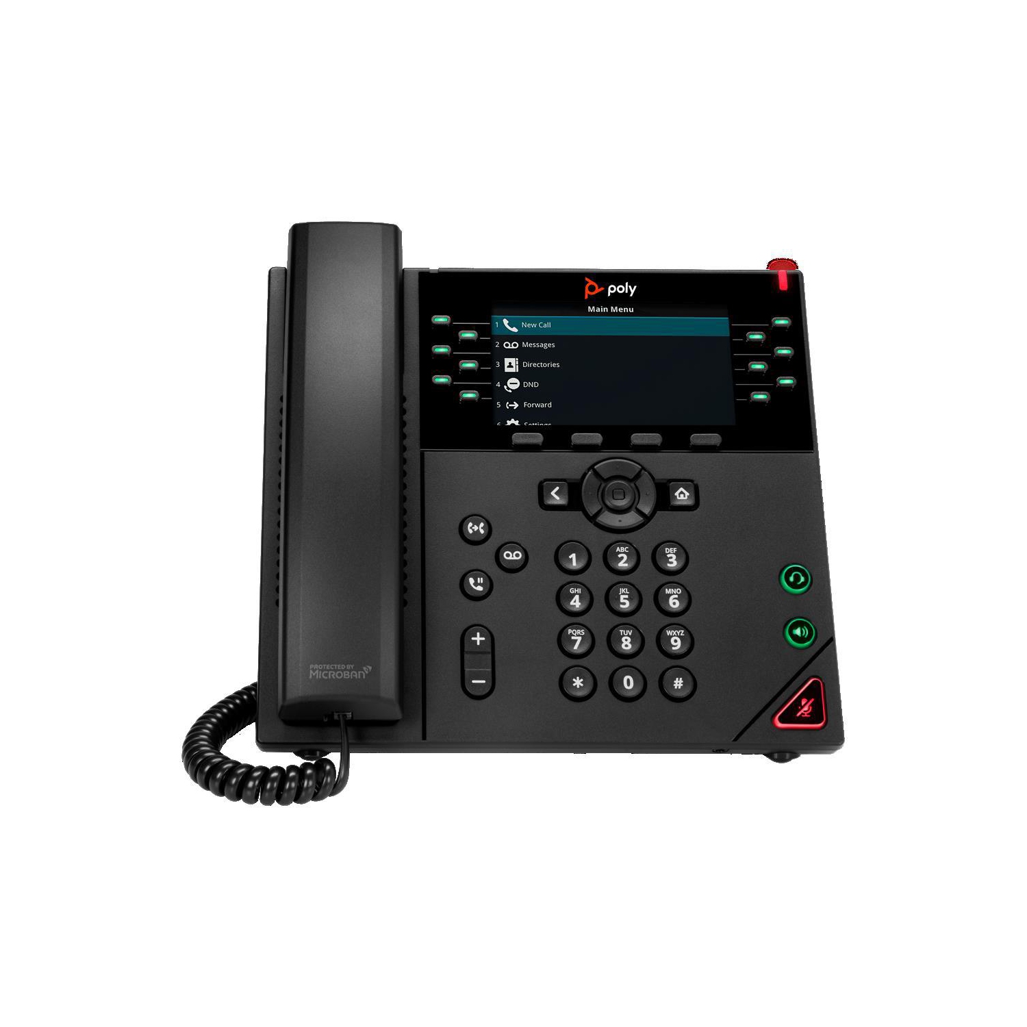 HP Poly VVX 450 Corded Desktop 12-Line IP Phone - Black -