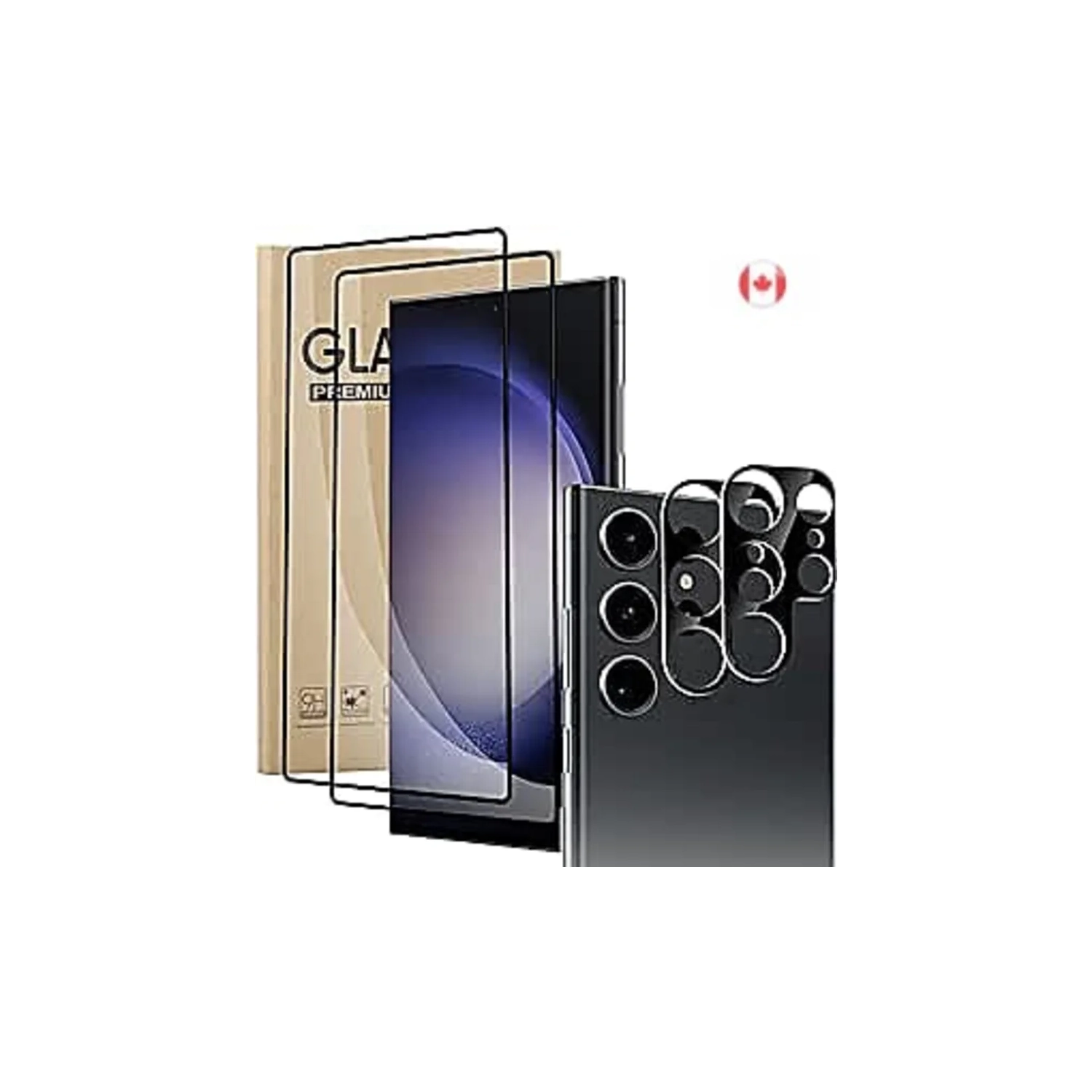 Samsung Galaxy S24 Plus + Screen Protector [2+2 Pack] 9H Hardness, HD Clarity, Tempered Glass, Sensitive Touch, , Anti-Fingerprint, Bubble-Free Film