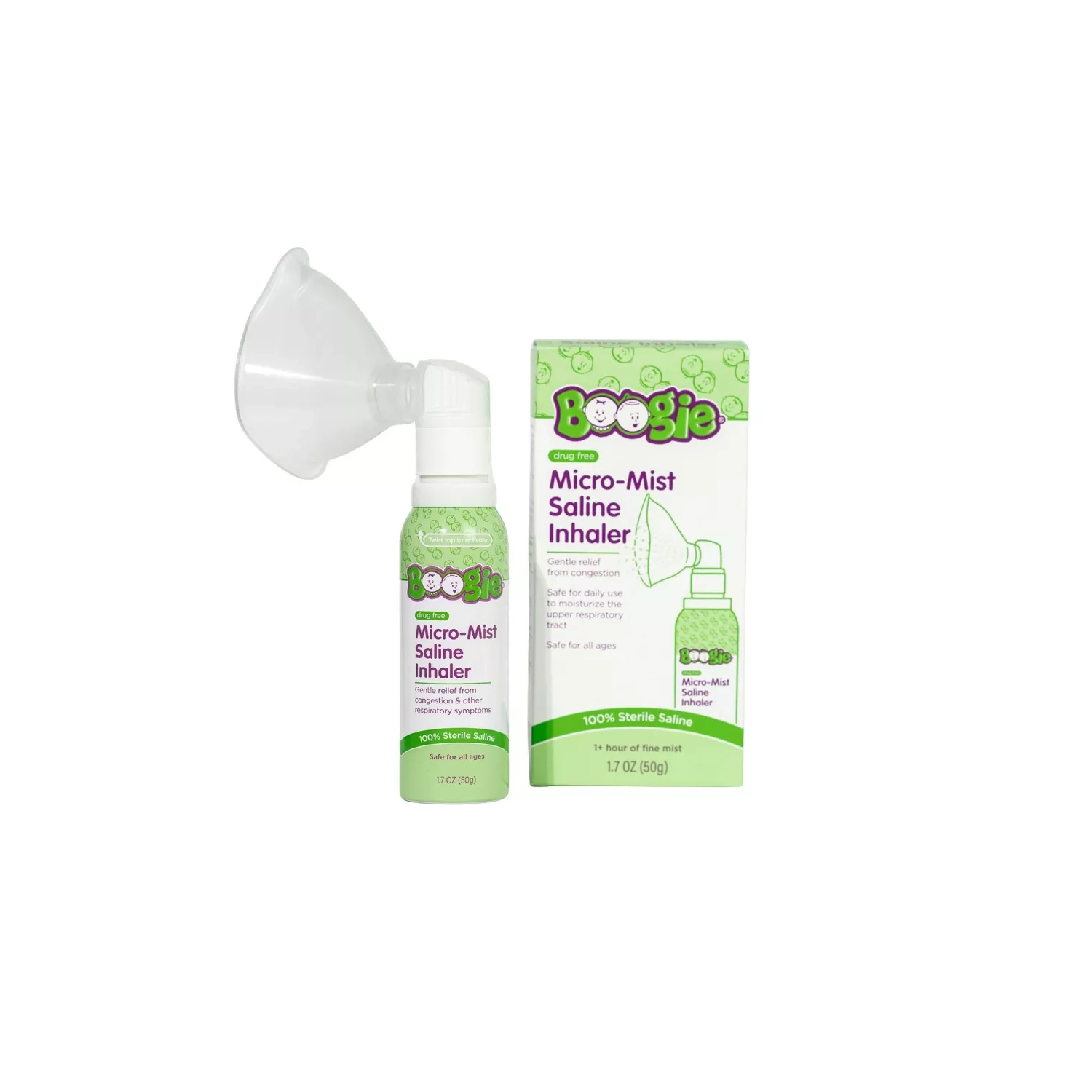 The Boogie Brand Micro-Mist Saline Inhaler - 1.7oz