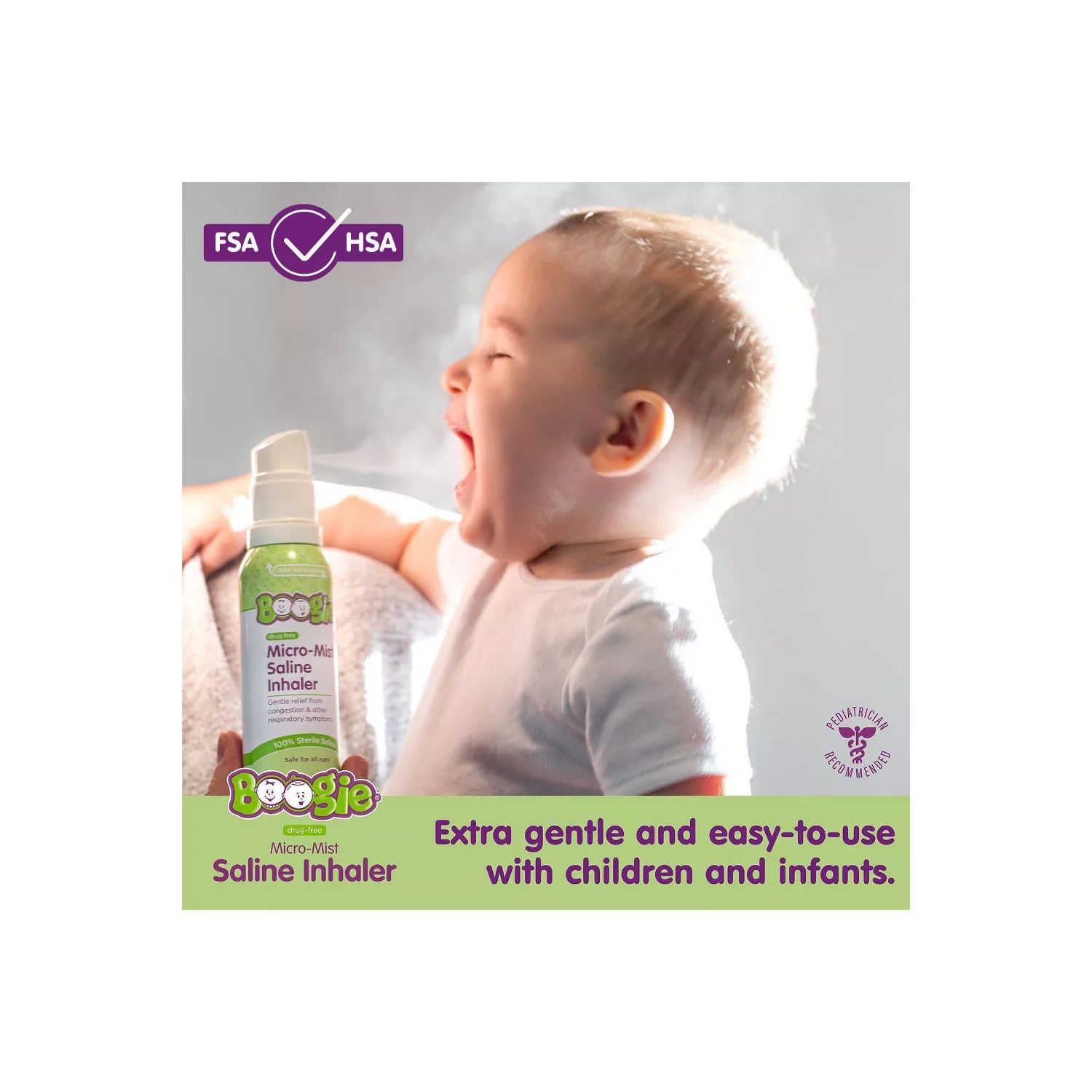 The Boogie Brand Micro-Mist Saline Inhaler - 1.7oz