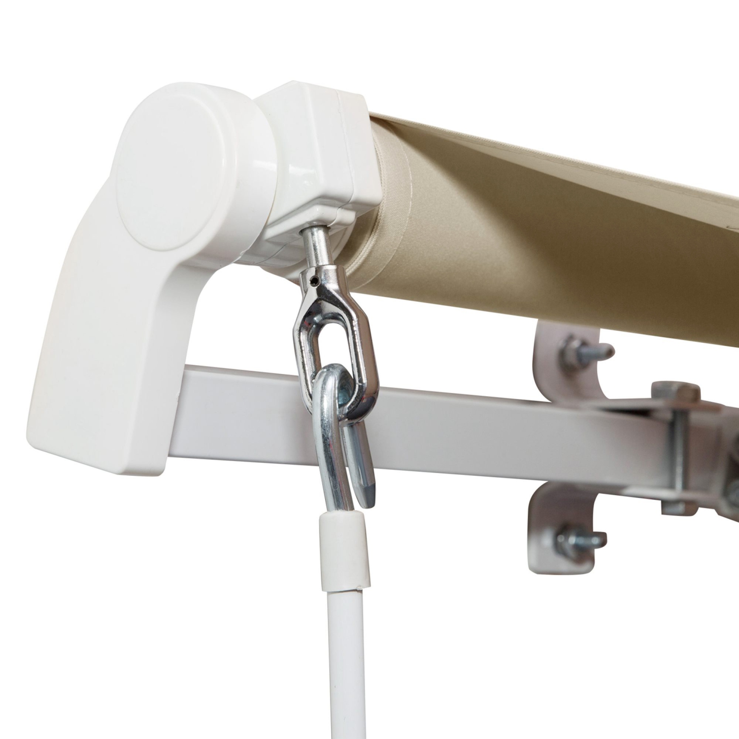 Outsunny 12' x 8' Retractable Awning Patio Awnings Sun Shade Shelter with Manual Crank Handle, UV & Water-Resistant Fabric and Aluminum Frame for