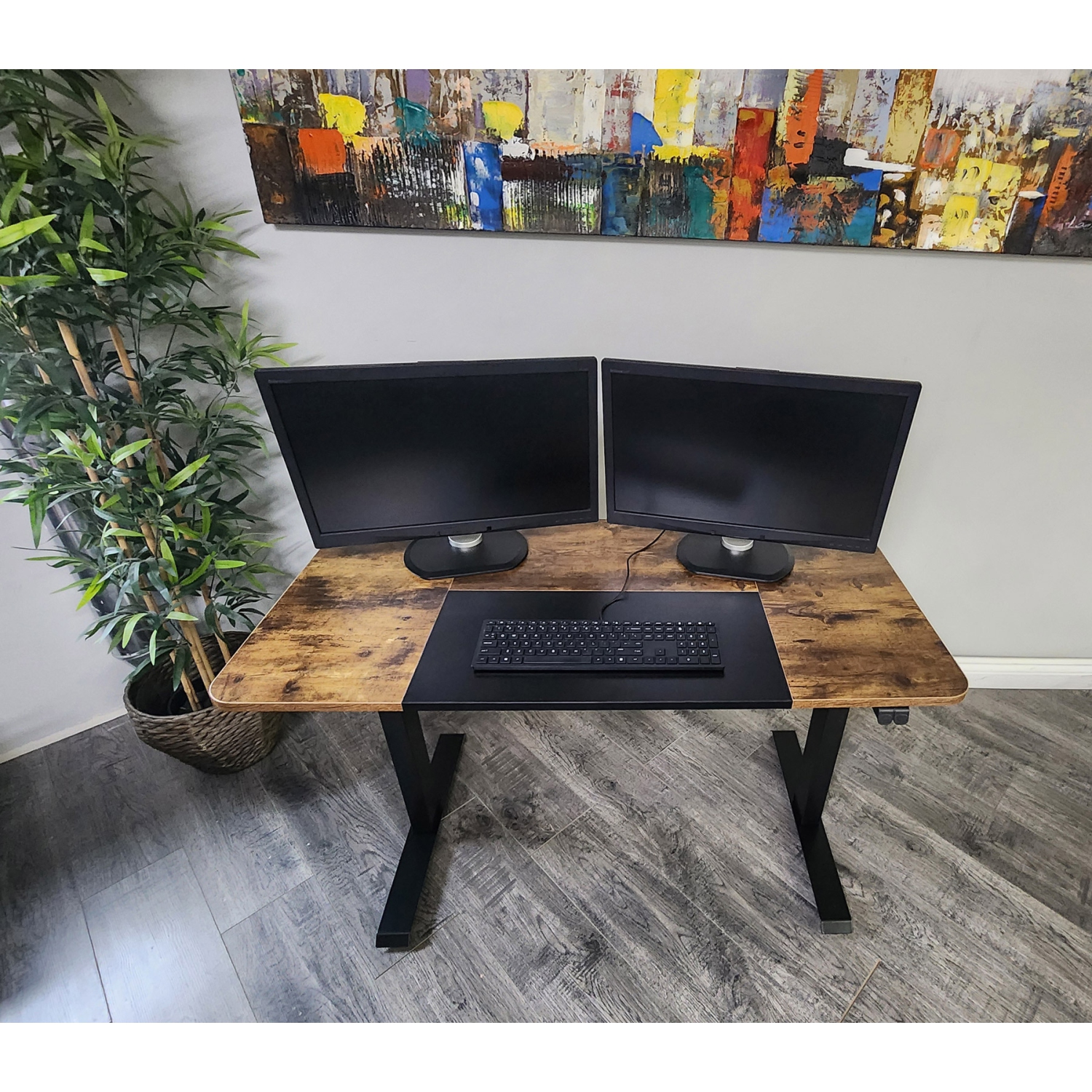 Boost FS-OD48M Floor Standing 47" Wide Four Panel Motorized Height Adjustable Office Desk