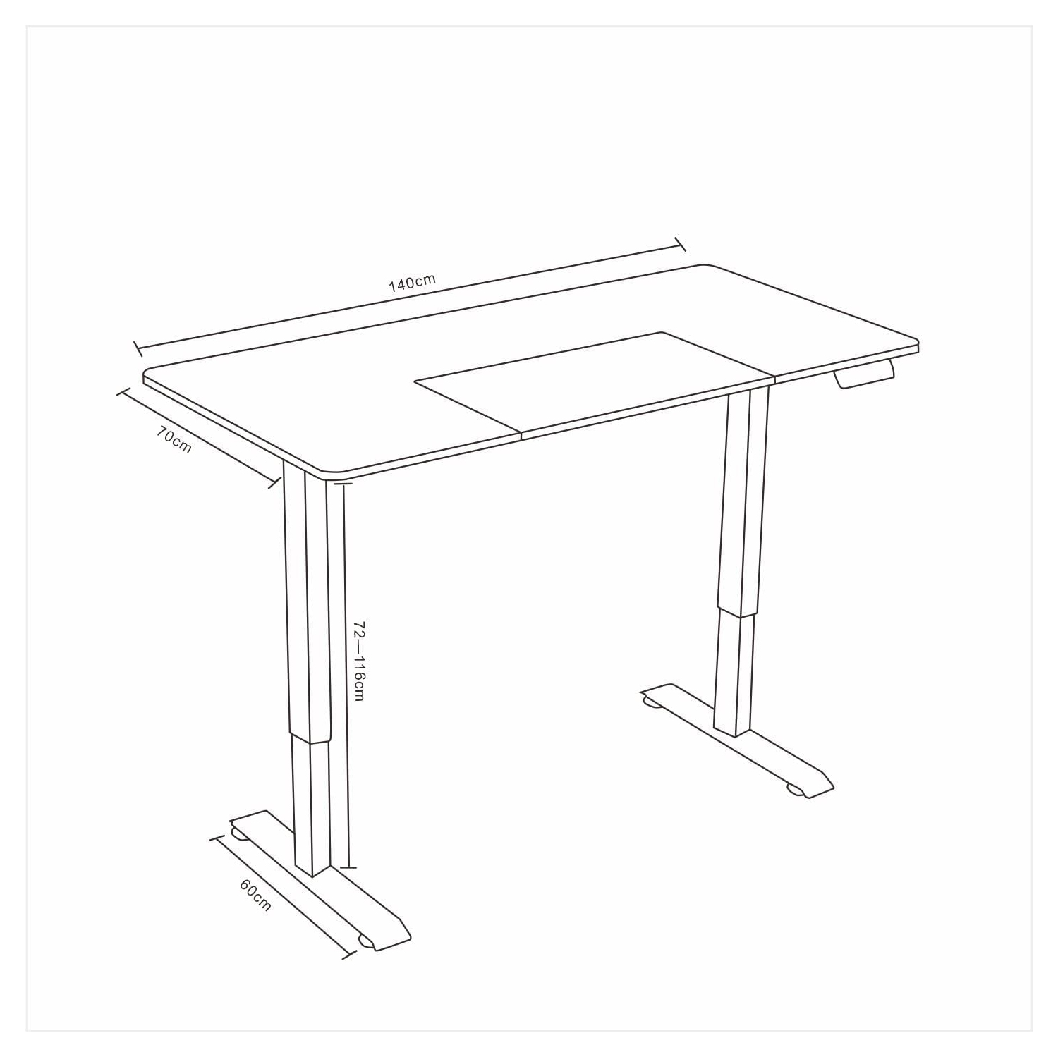 Boost FS-OD48M Floor Standing 47" Wide Four Panel Motorized Height Adjustable Office Desk
