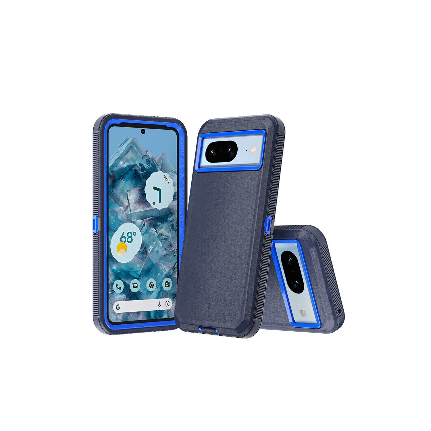 [CSmart] Étui rigide robuste antichoc à trois couches de 3 pour Pixel 8 Pro de Google, bleu marine