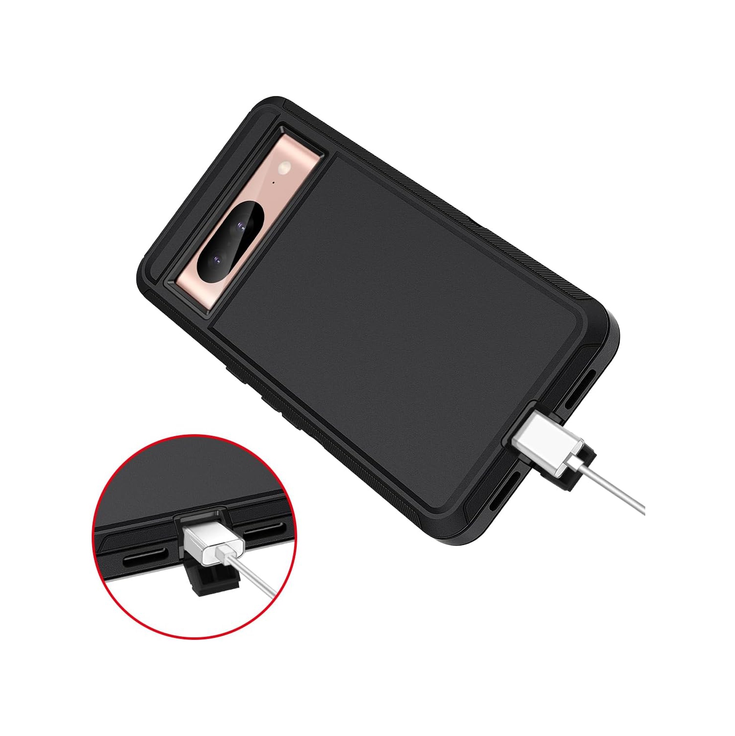 [CSmart] Étui rigide robuste antichoc à trois couches de 3 pour Pixel 8 Pro de Google, bleu marine